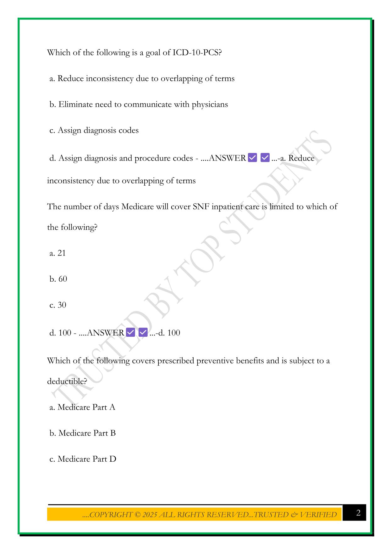 UNIT 4 AMCA PRACTICE QUESTIONS WITH ANSWERS