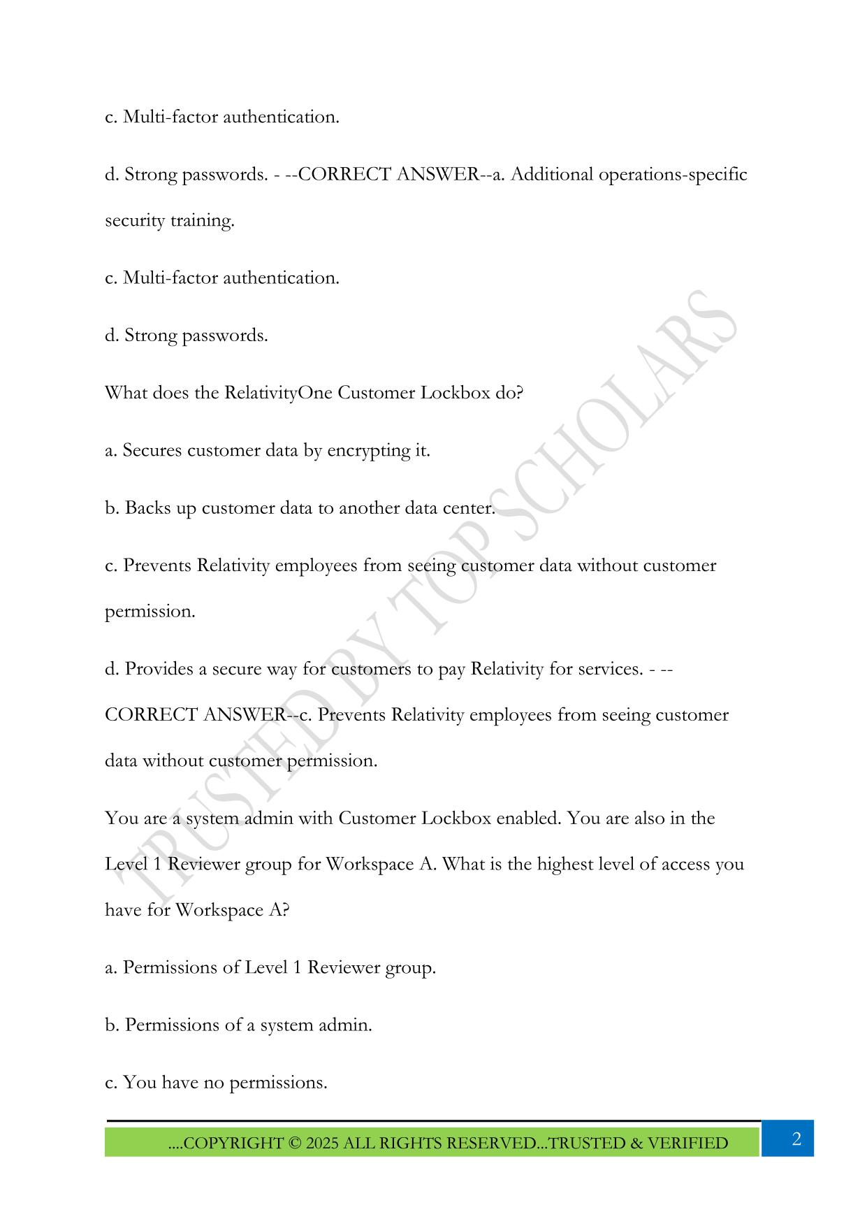 RelativityOne Certified Pro – Security Exam 2025 Questions and Answers