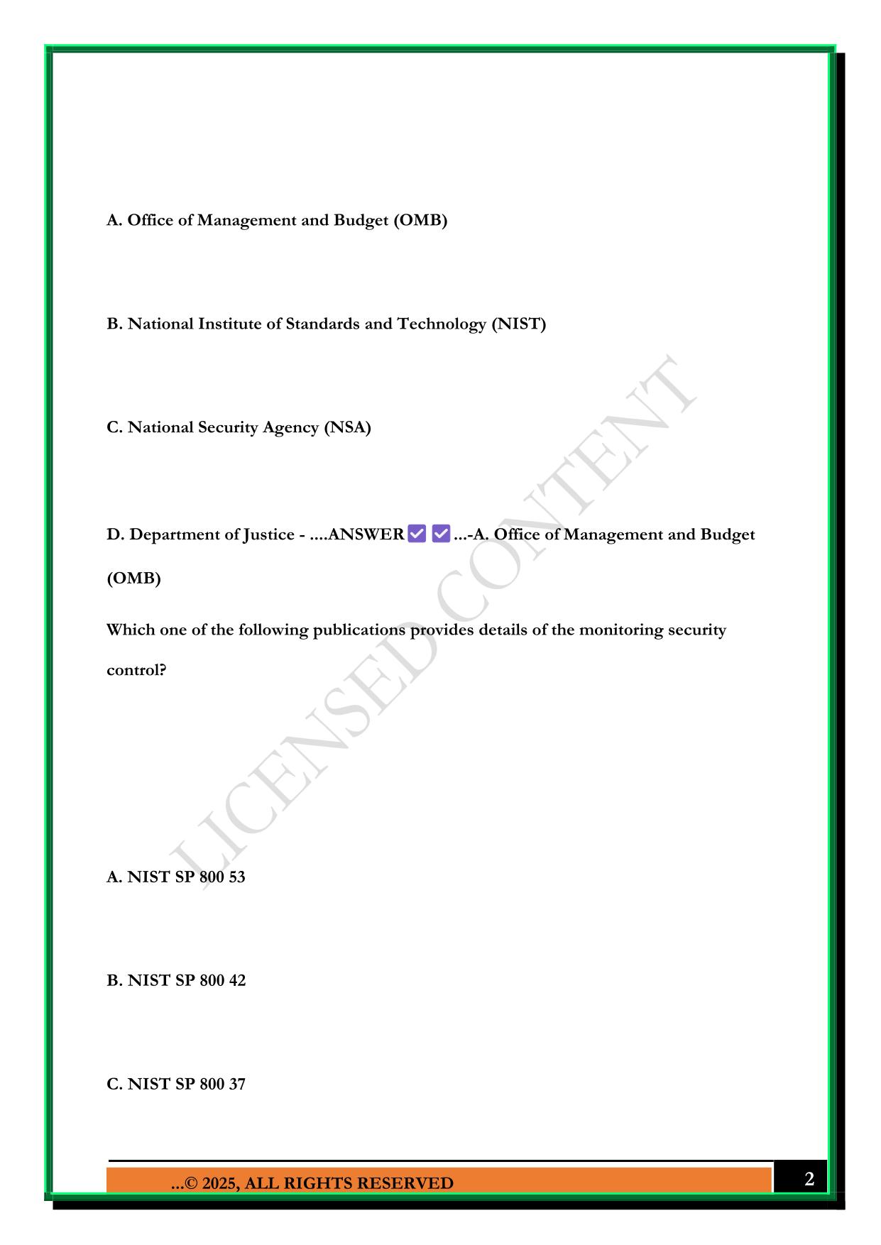 FEDVTE CAP EXAM 2025 QUESTIONS AND ANSWERS