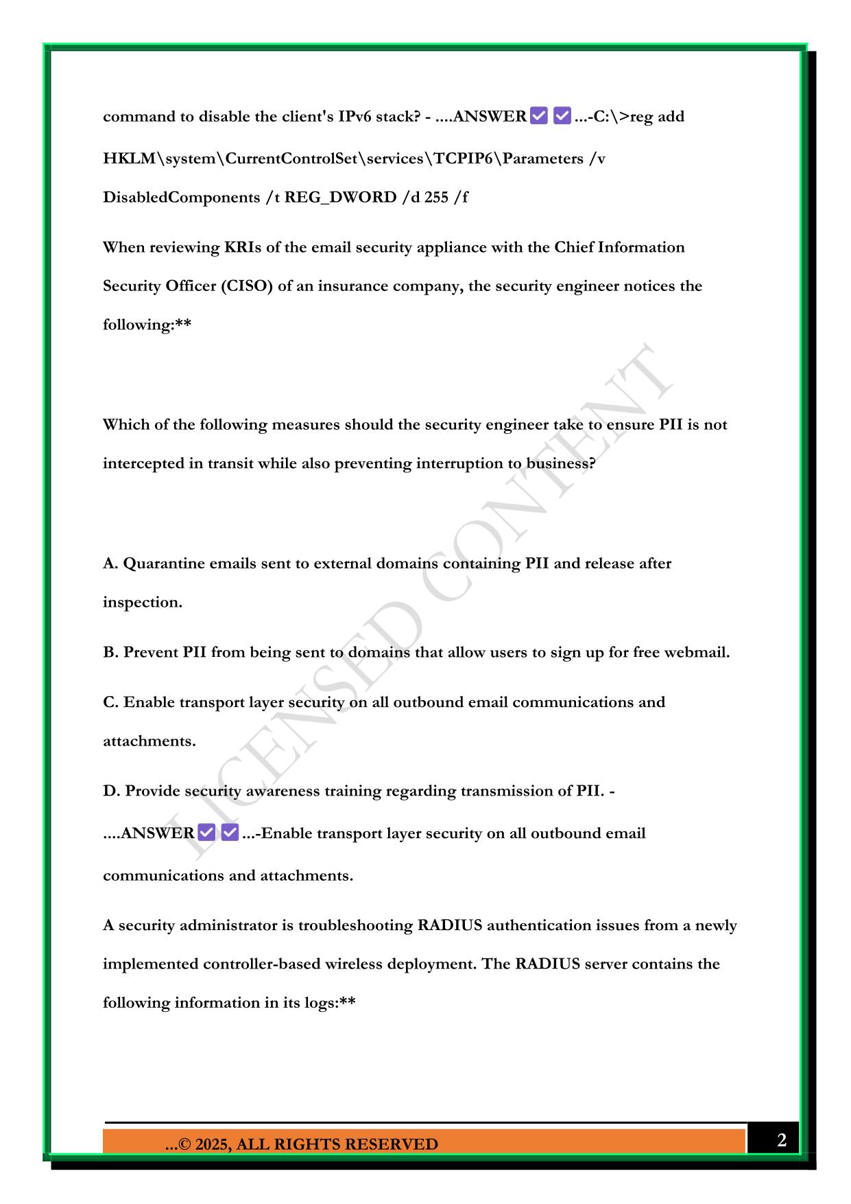 CASP+ 4 EXAM 2025 QUESTIONS AND ANSWERS
