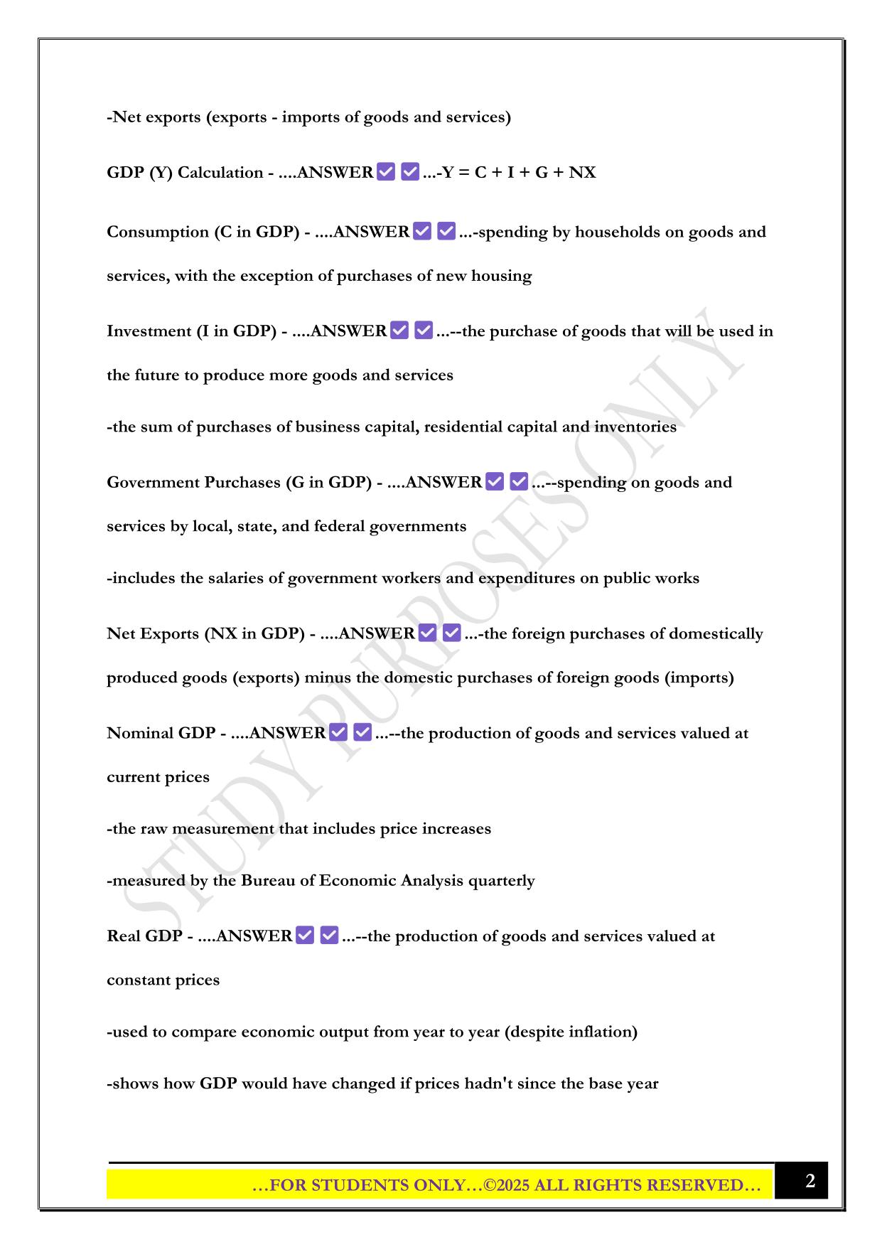 ECN 211 Exam 2 2025 Questions and Answers