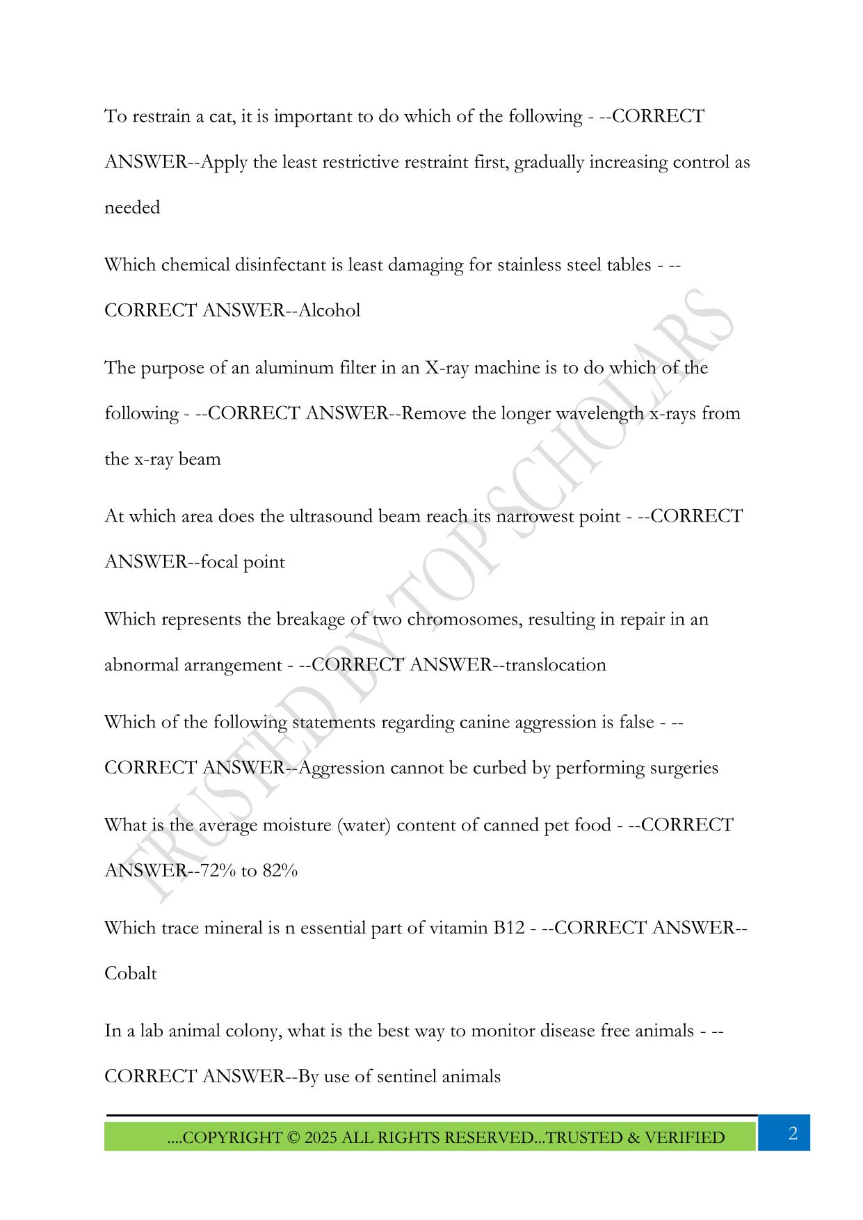 Mosbys Comprehensive Test 2025 Questions and Answers