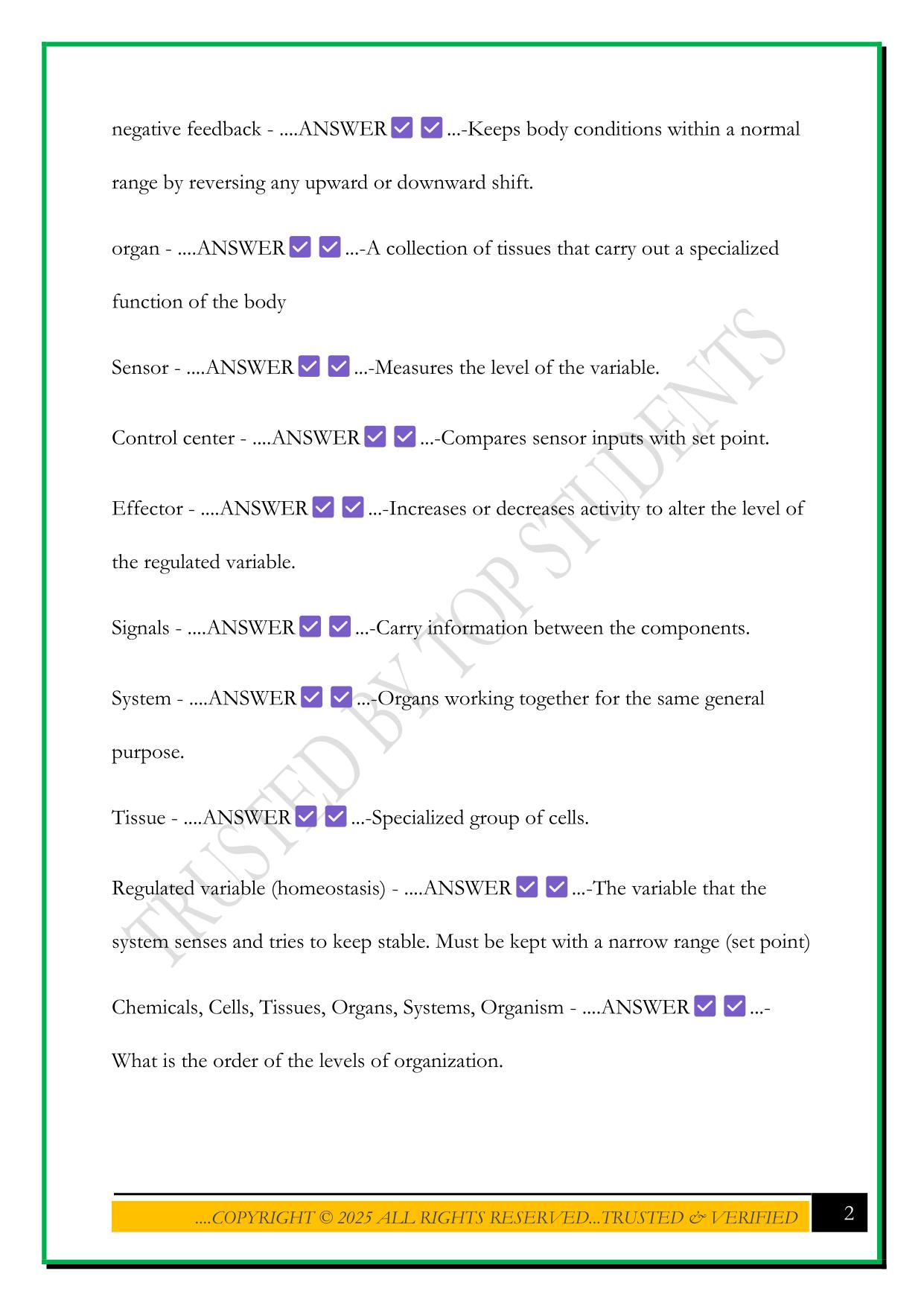 PN ANATOMY AND PHYSIOLOGY EXAM 2025 QUESTIONS AND ANSWERS
