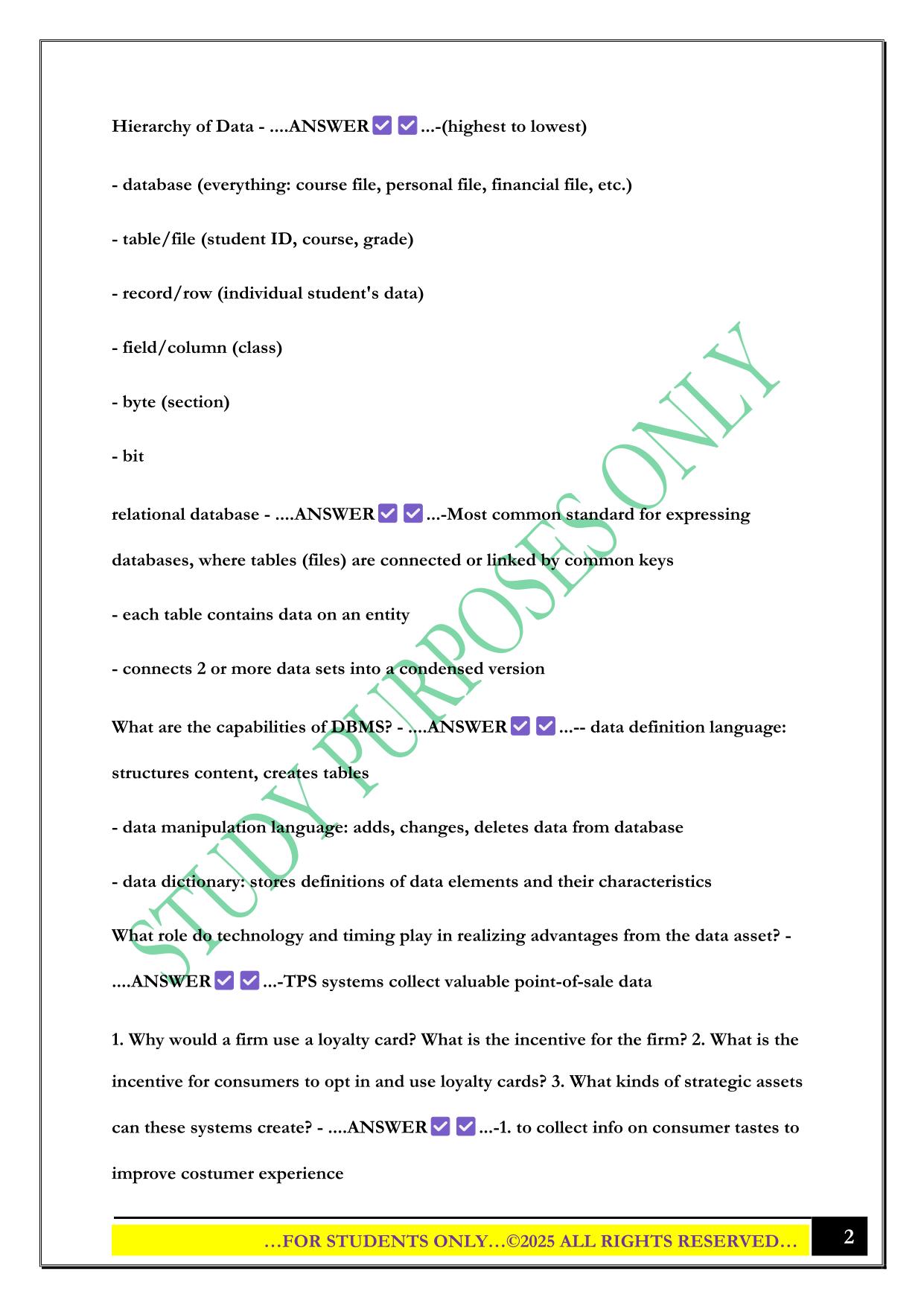 BMGT301 exam 2 2025 Questions and Answers