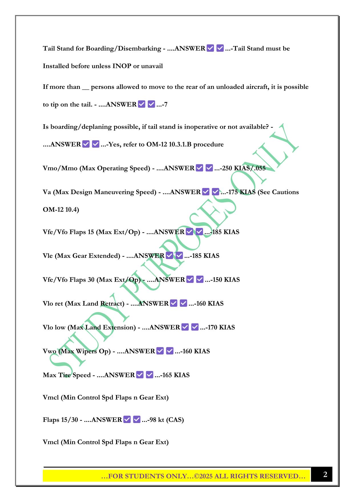 Silver Airways ATR 72-600 Limitations Exam 2025 Questions and Answers
