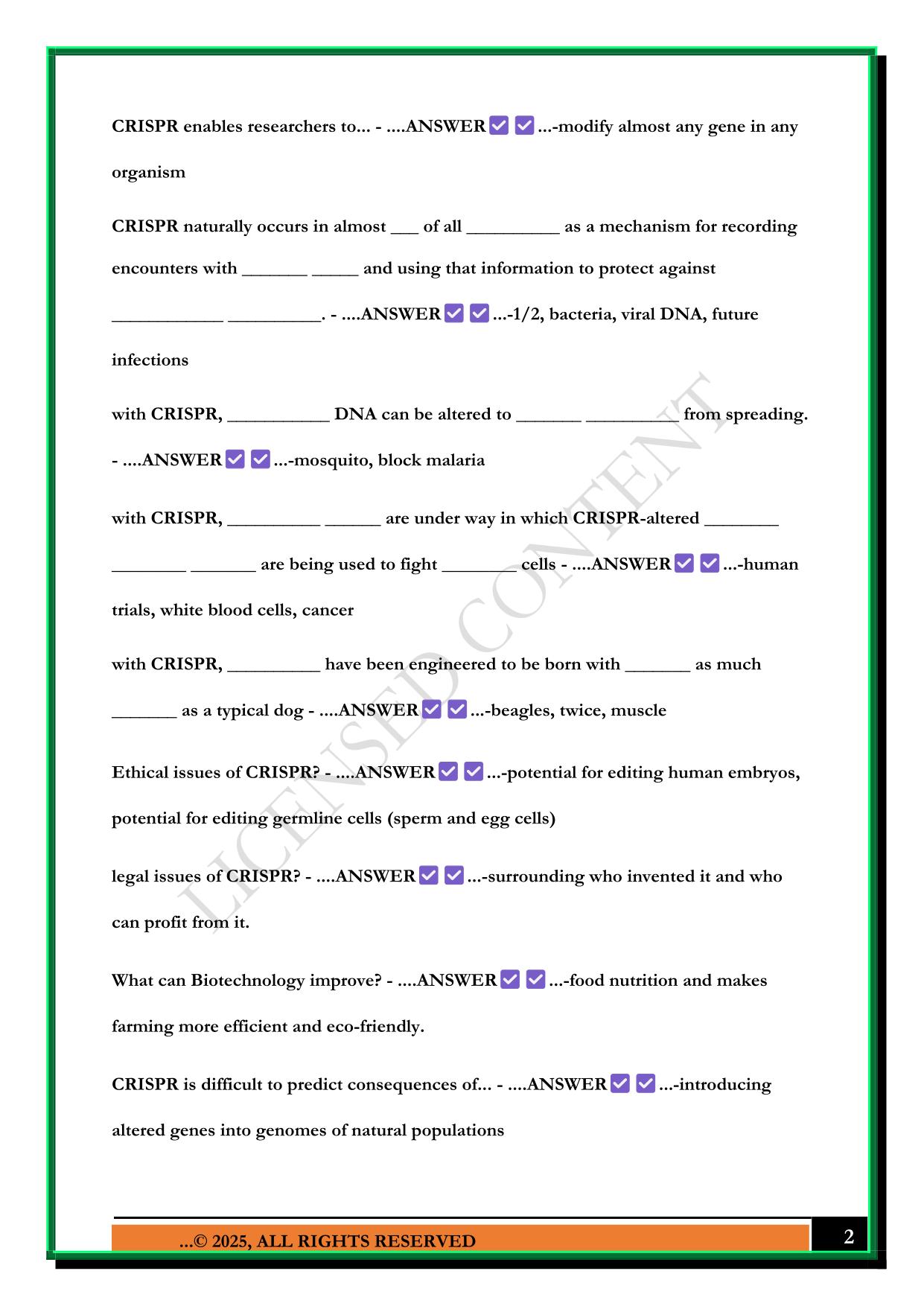 BIO 100 CHAPTER 7 (EXAM 2) 2025 QUESTIONS AND ANSWERS