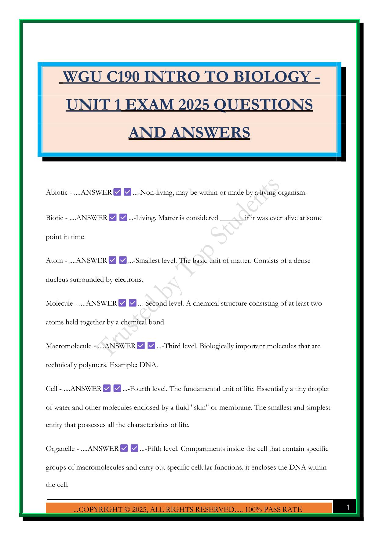 WGU C190 Bundled Exams Questions and Answers 100% Pass