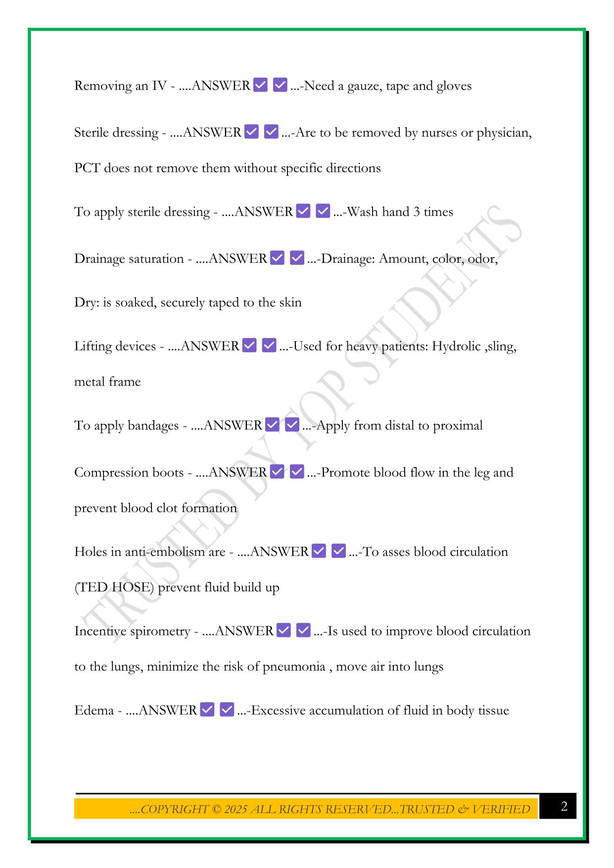 PCT FINAL EXAM 2025 QUESTIONS AND ANSWERS