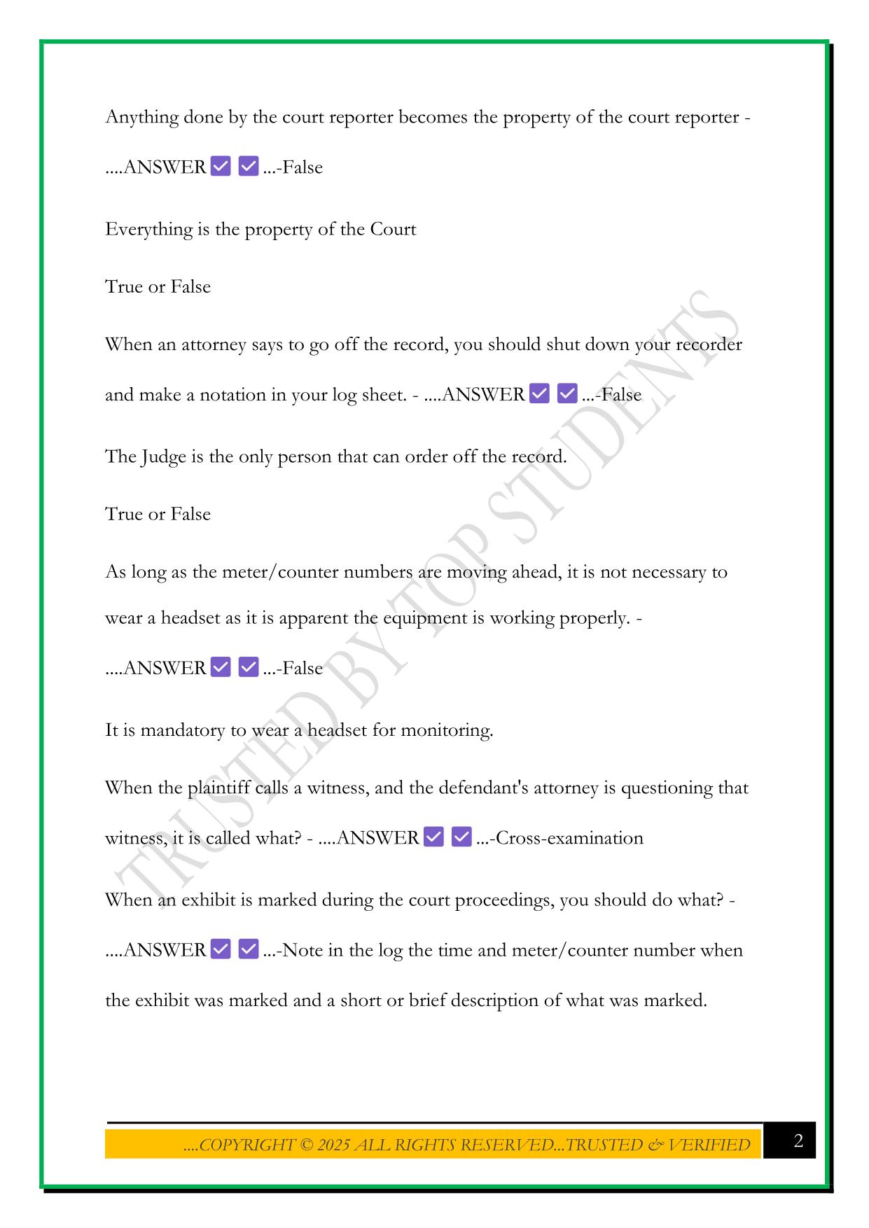 CER EXAM PREP 2025 QUESTIONS AND ANSWERS