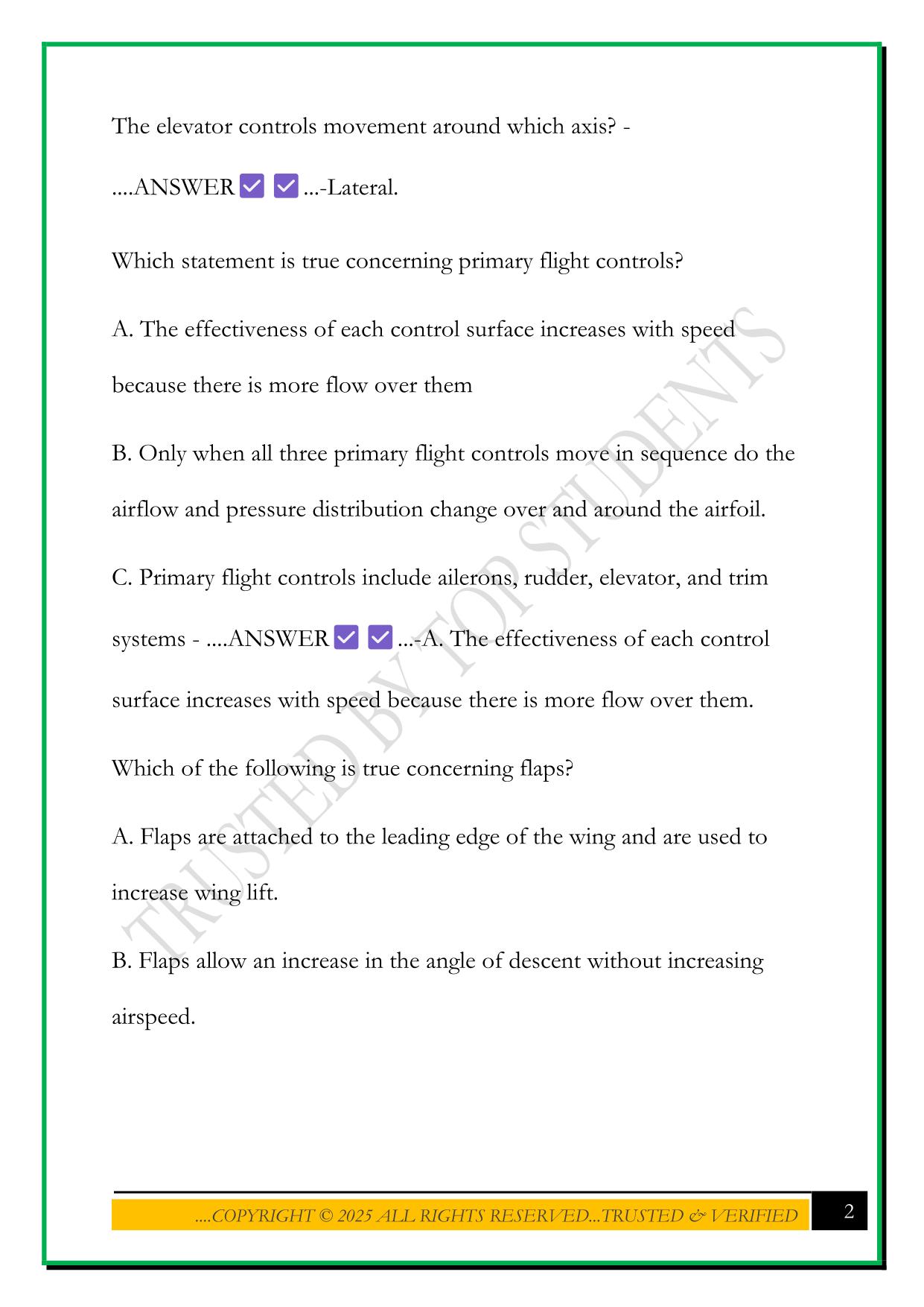 PRIVATE PILOT EXAM PRACTICE 2025 QUESTIONS AND ANSWERS
