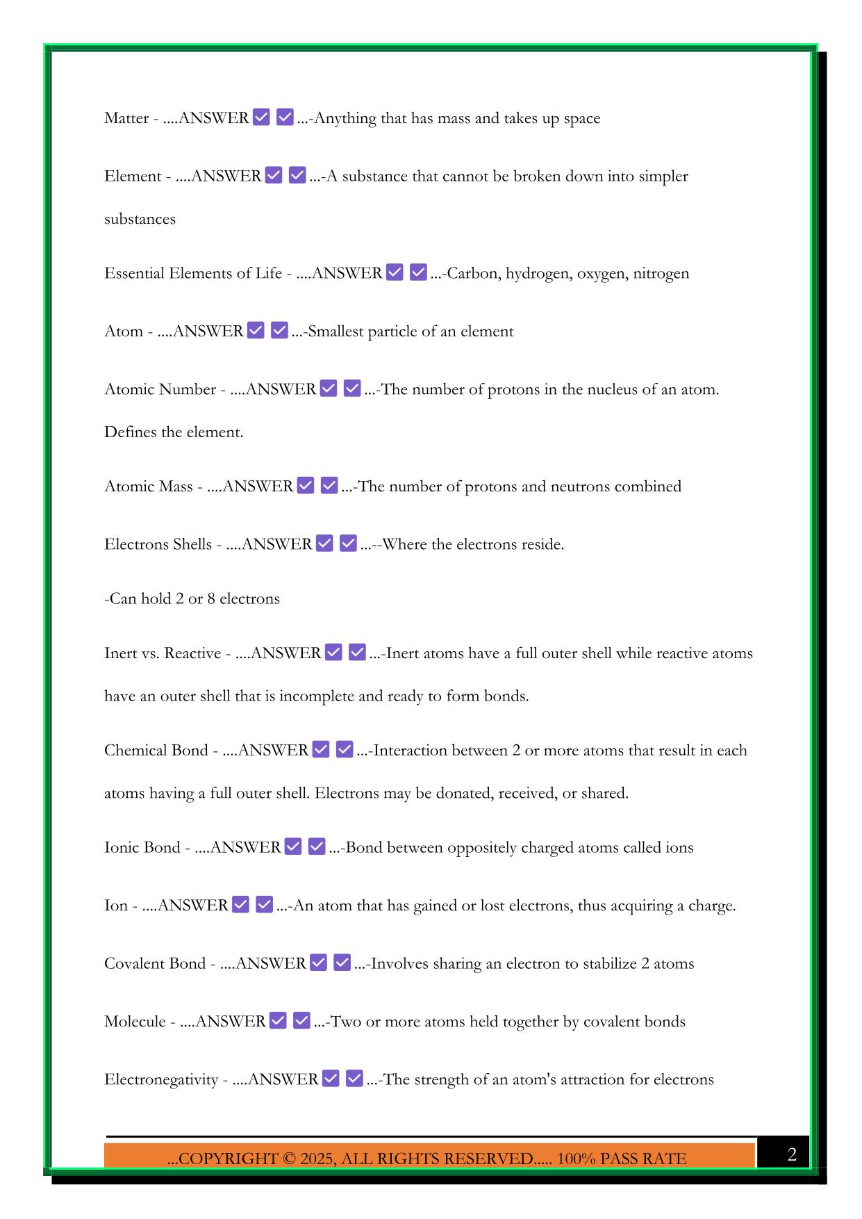 BIO 100 EXAM 1 SBCC 2025 QUESTIONS AND ANSWERS