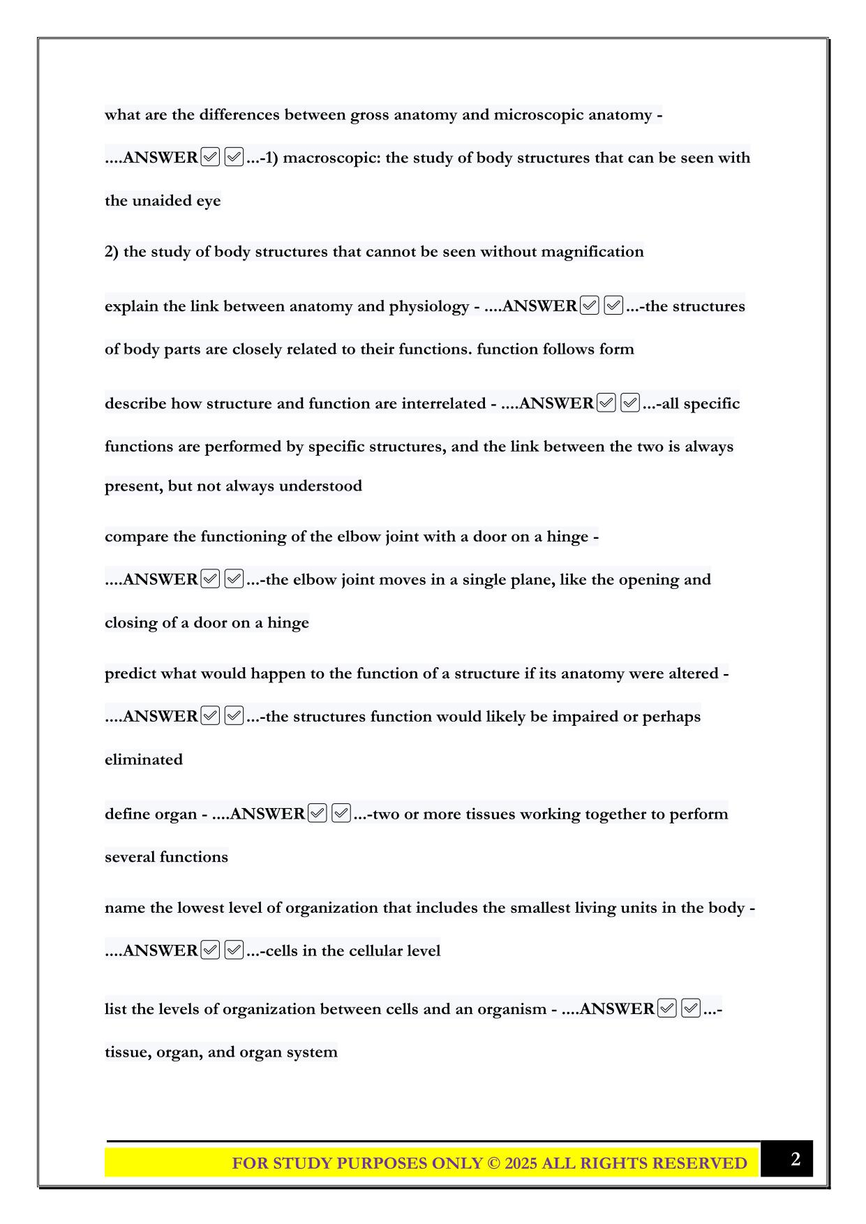 BIO 322 Chapter 1 module Exam 2025 Questions and Answers