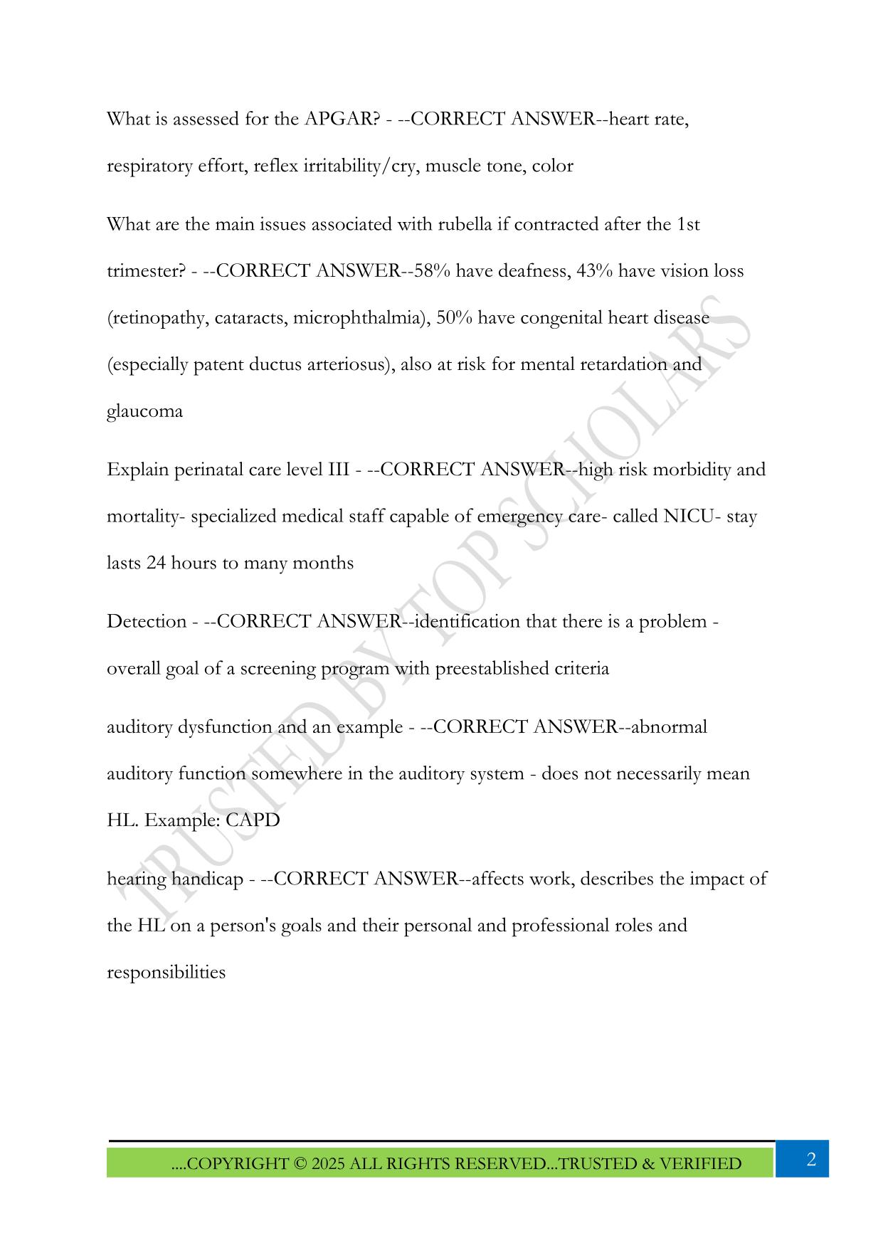 Audiology Praxis Exam 2025 Questions and Answers