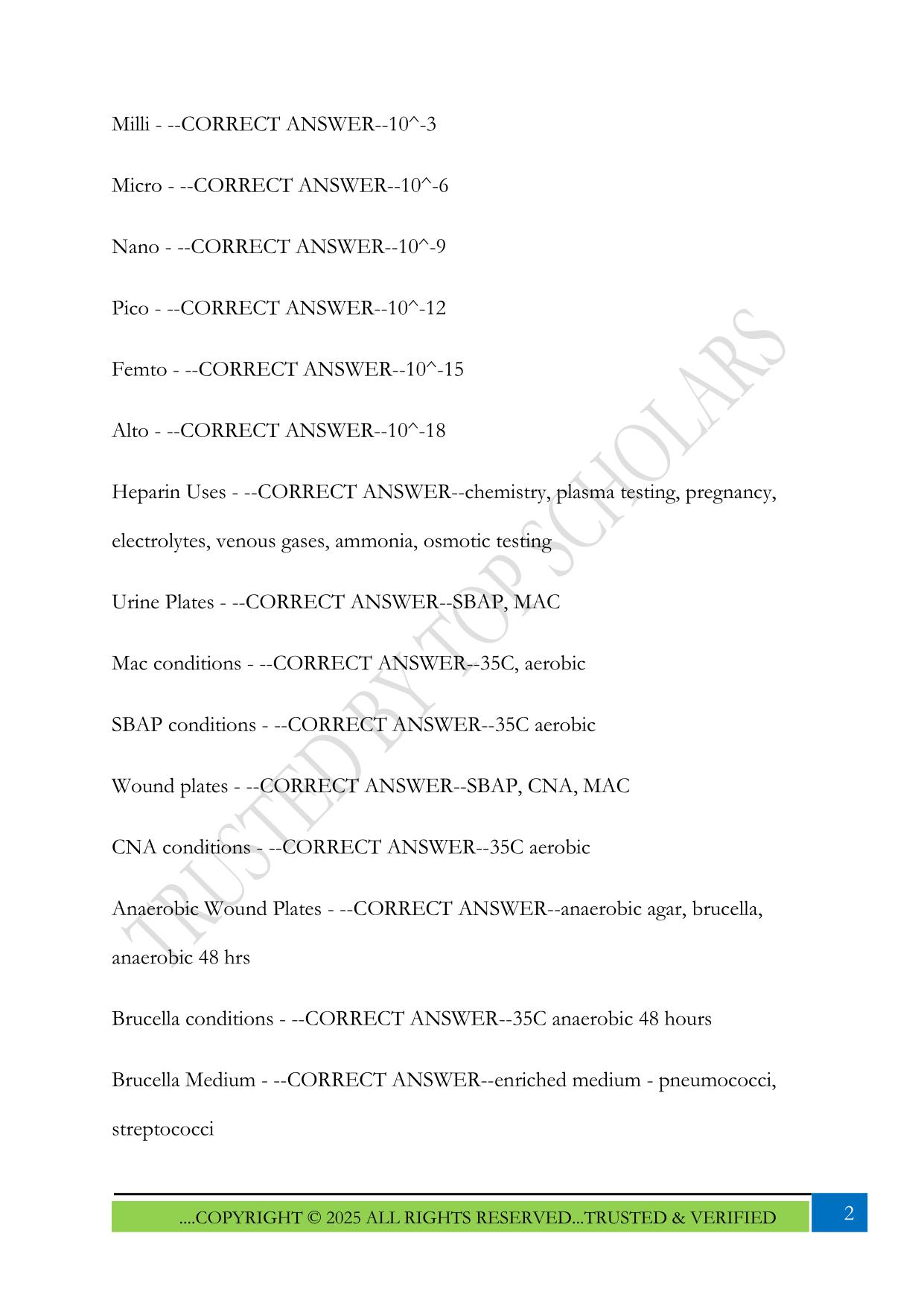 CSMLS EXAM PREP 2025 QUESTIONS AND ANSWERS