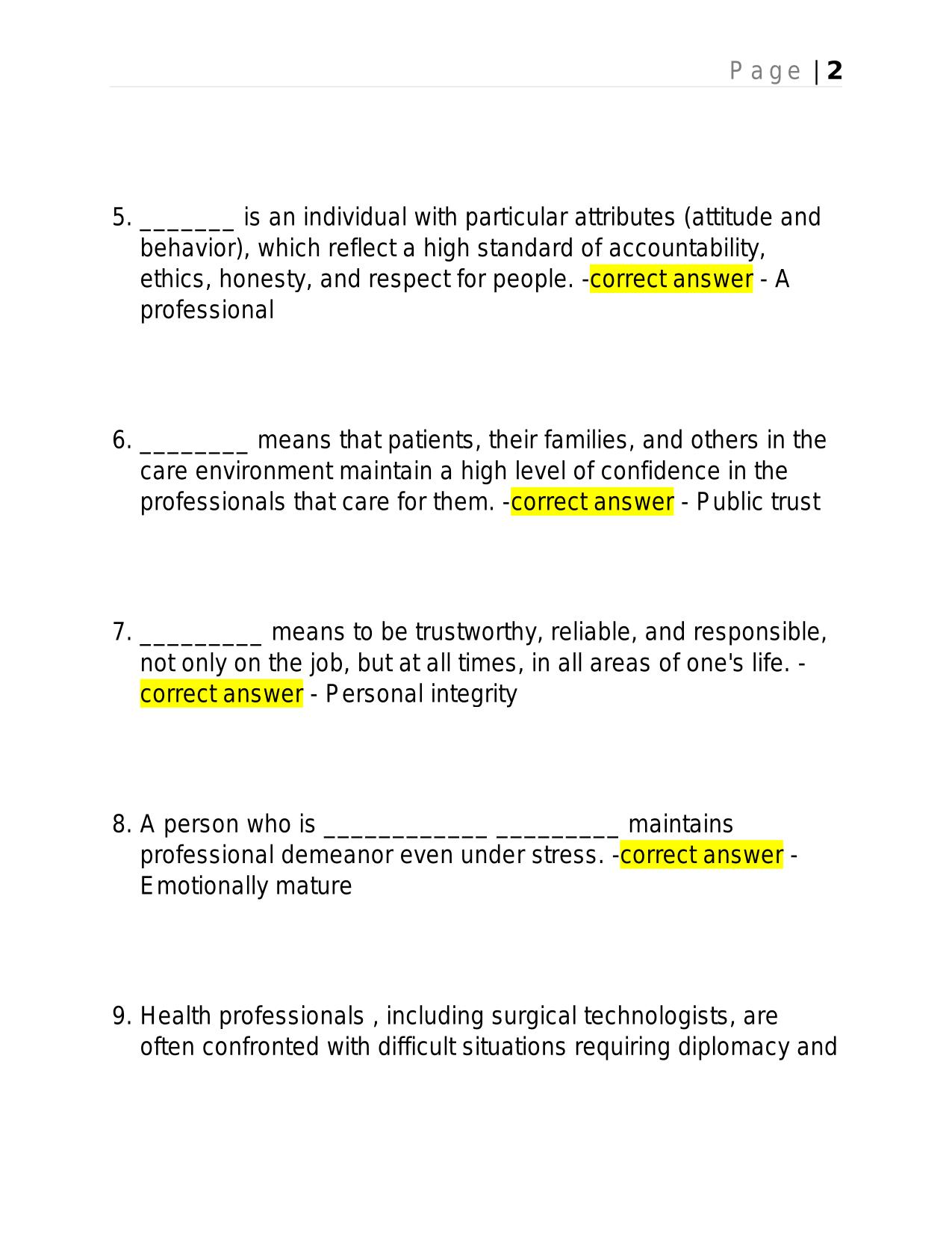 CST CHAPTER 1 SURGICAL TECHNOLOGIST 2025 QUESTIONS AND ANSWERS.