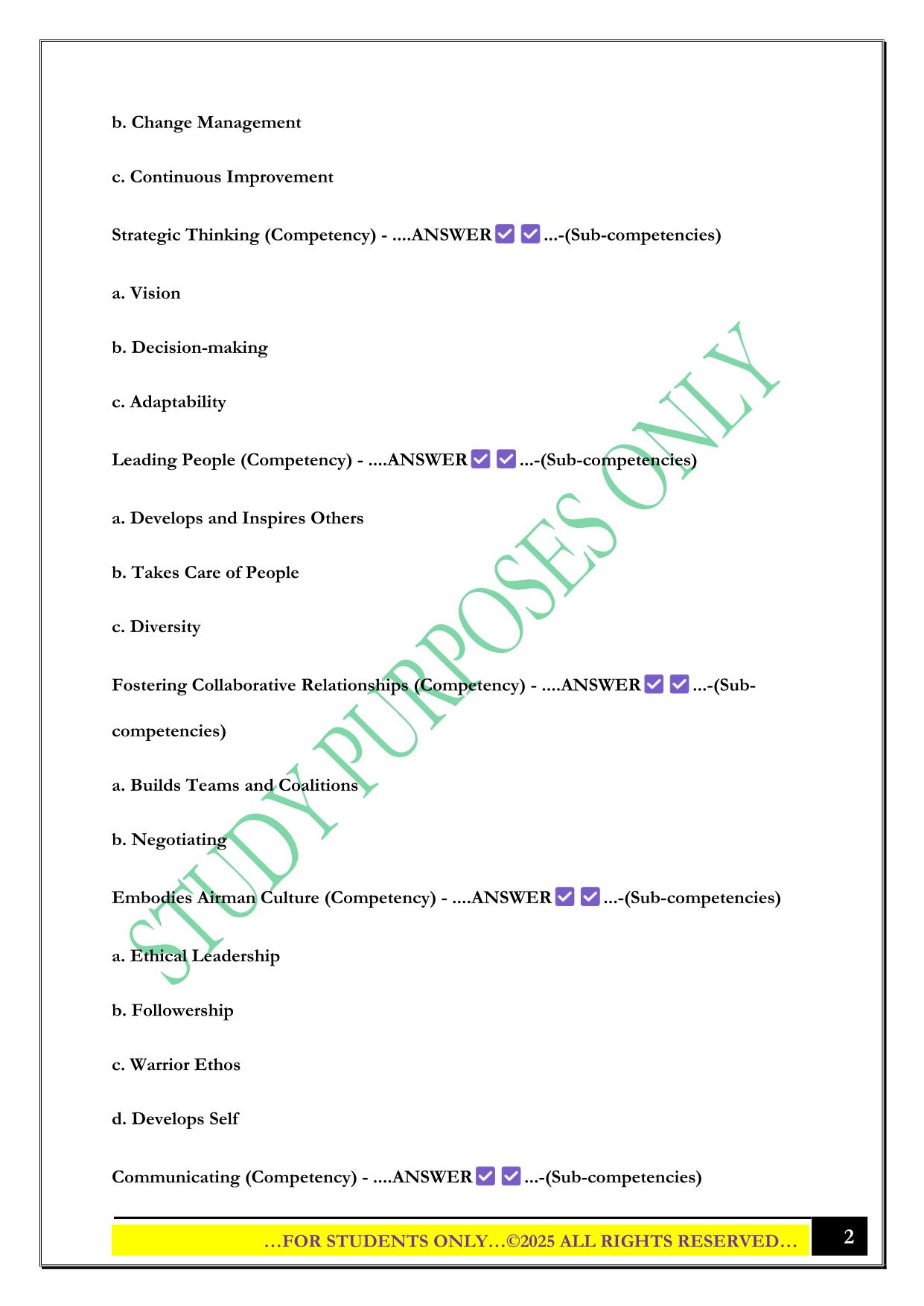 NCOA Distance Learning Course - Test 1 Material Exam 2025 Questions and Answers