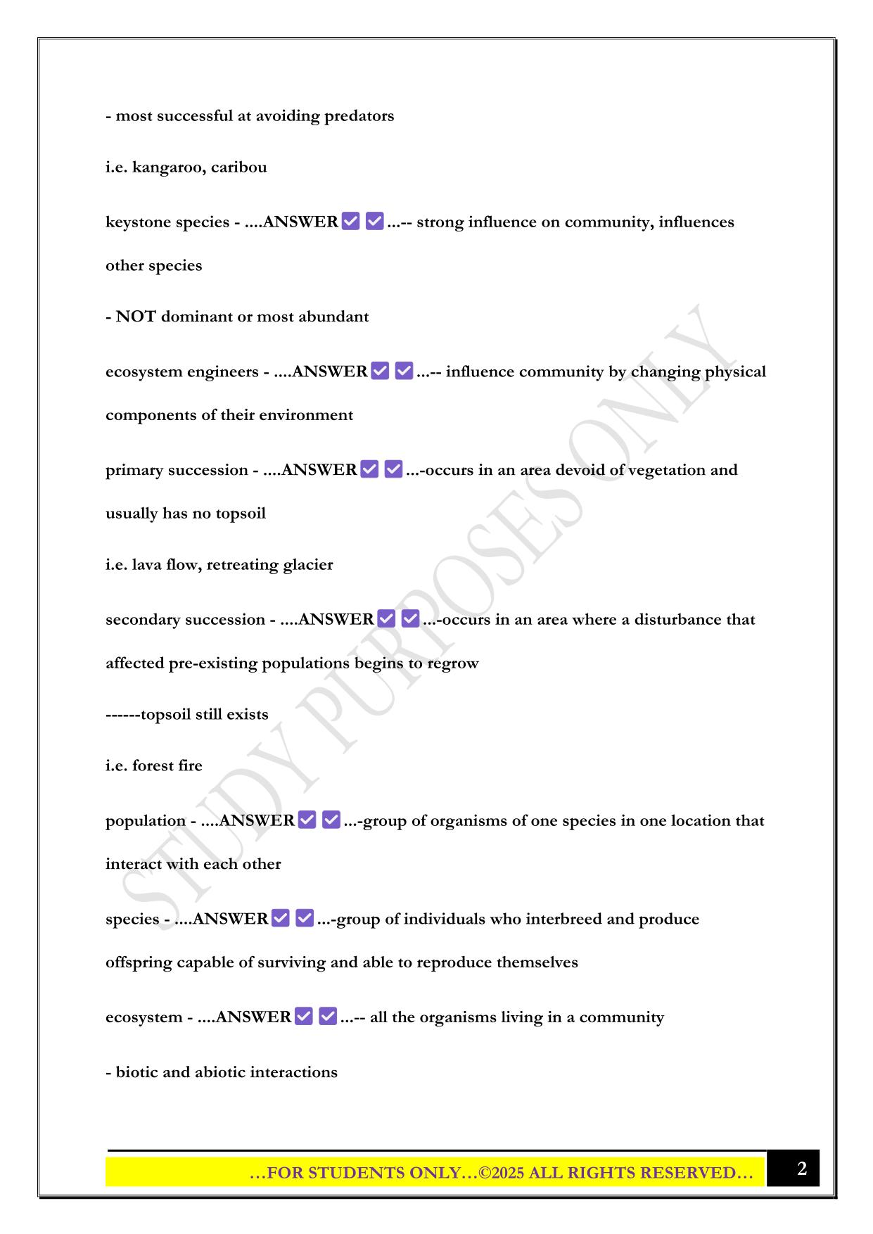 UMaine: Bio 100 Exam 1 2025 Questions and Answers