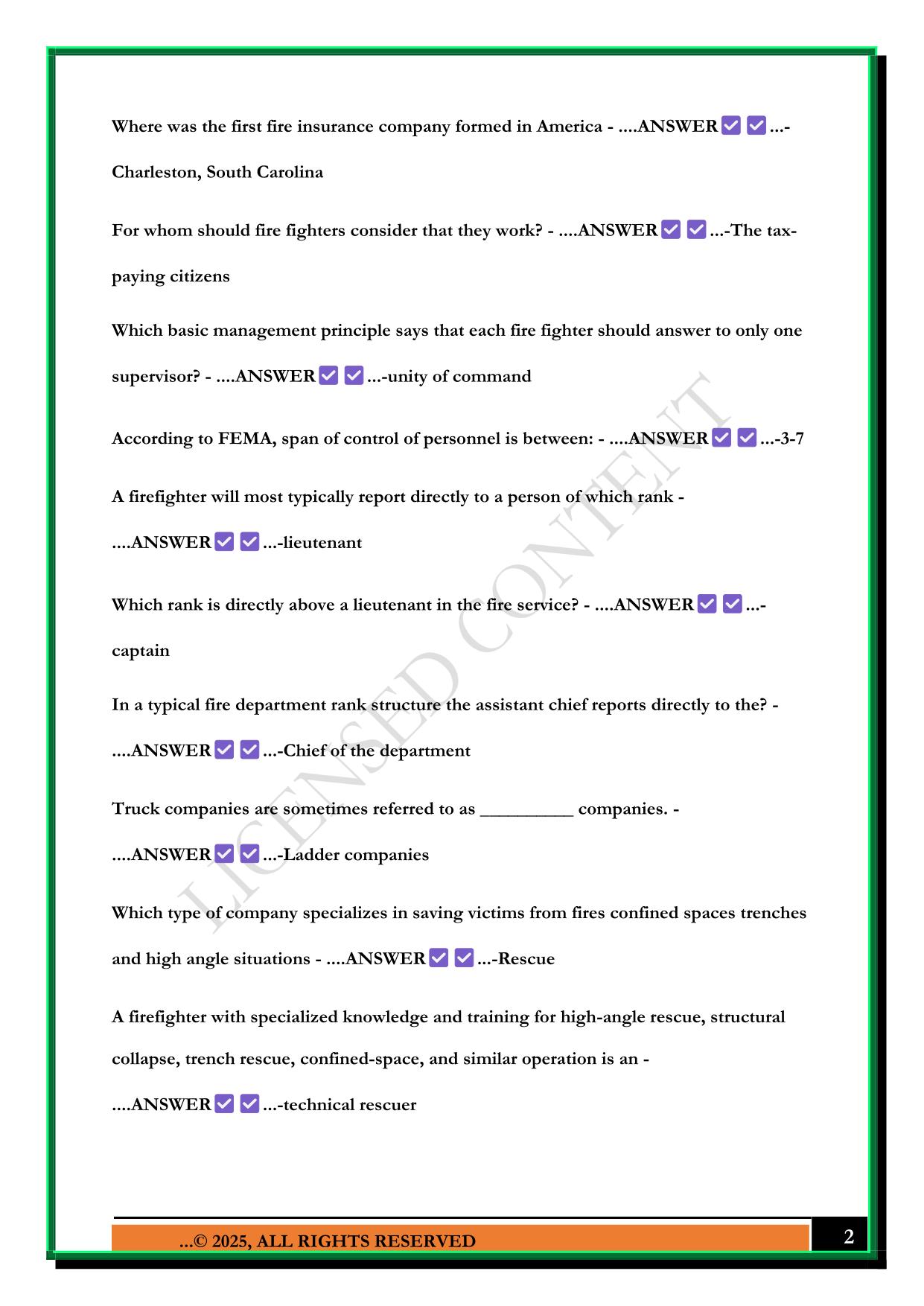 AZ FIRE 1 & 2 FINAL EXAM 2025 QUESTIONS AND ANSWERS