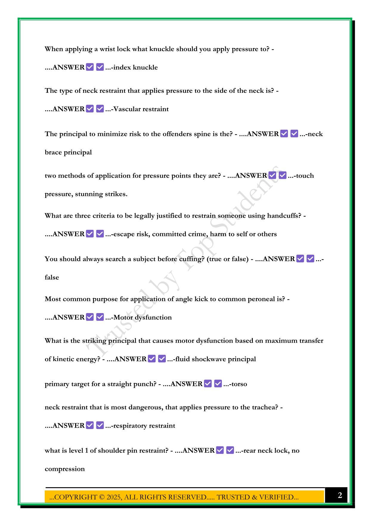 PPCT TEST 2025 QUESTIONS AND ANSWERS