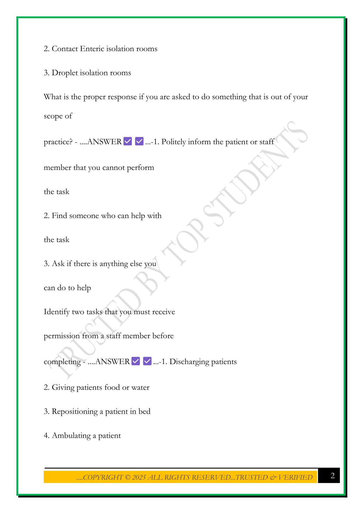 COPE HEALTH SCHOLARS EXAM 2025 QUESTIONS AND ANSWER