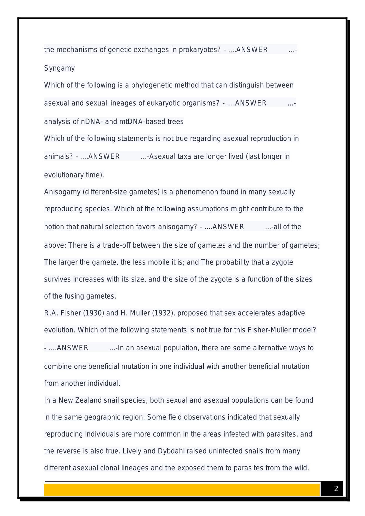 Biol 322 Exam 3 (Ch. 16, 17, 20, and adaptations) Exam 2025 Questions and Answers