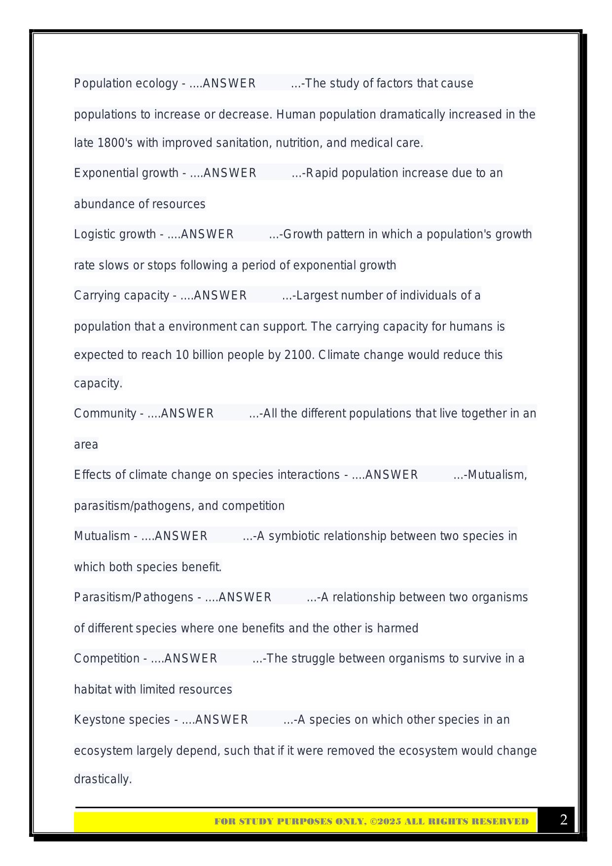 Biology 100: Exam #1 (Ekdale, SDSU) 2025 Questions and Answers