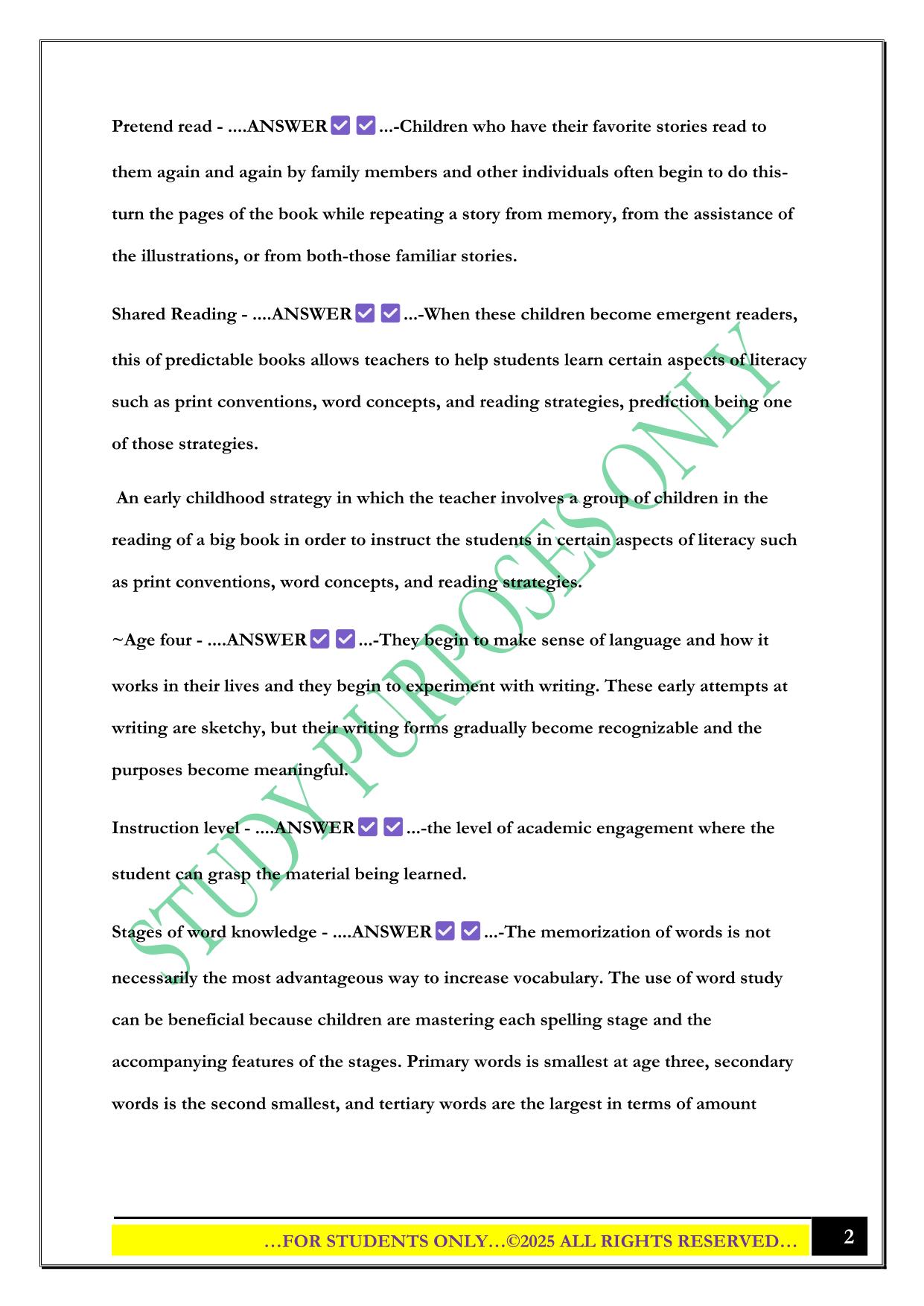 ELED 3322 Module 1 Exam Review 2025 Questions and Answers