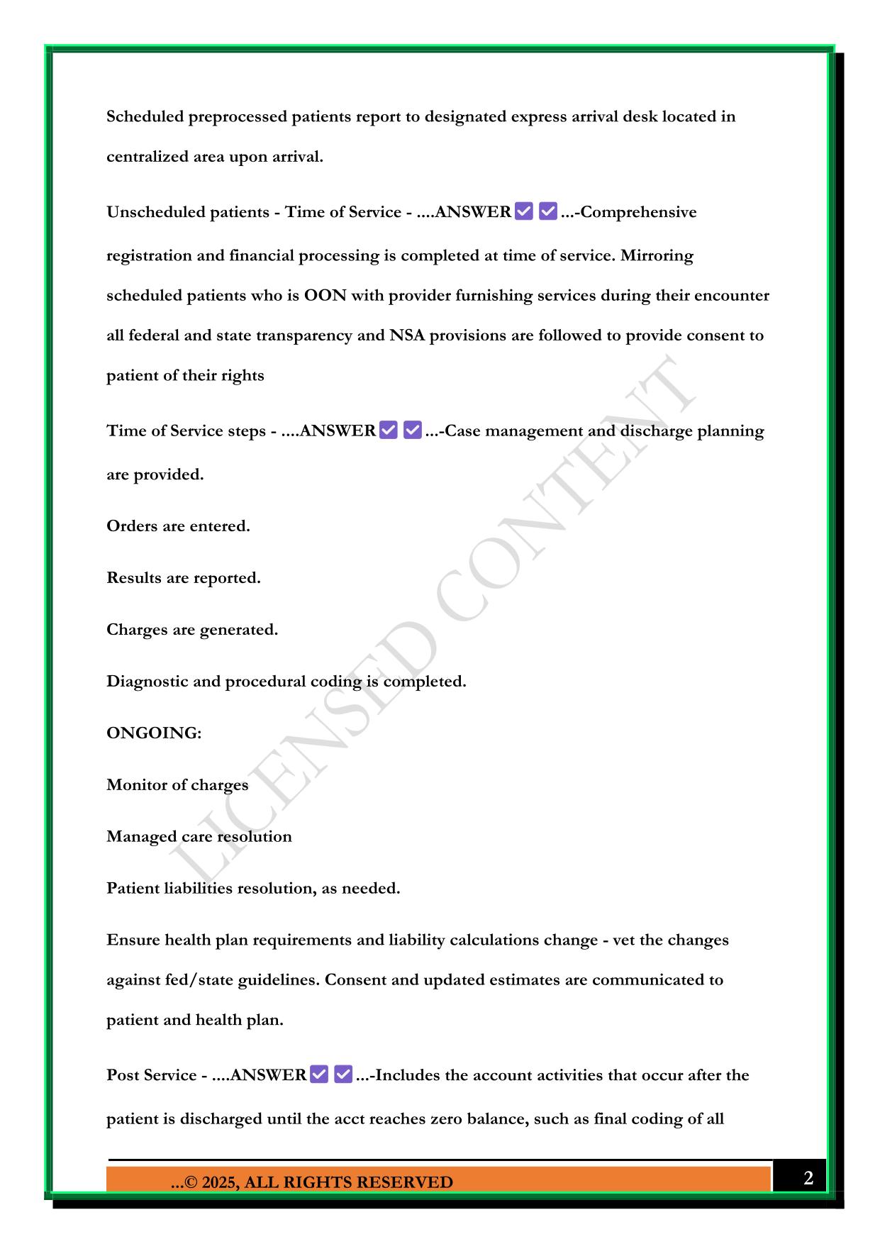 HFMA CRCR EXAM 2025 QUESTIONS AND ANSWERS