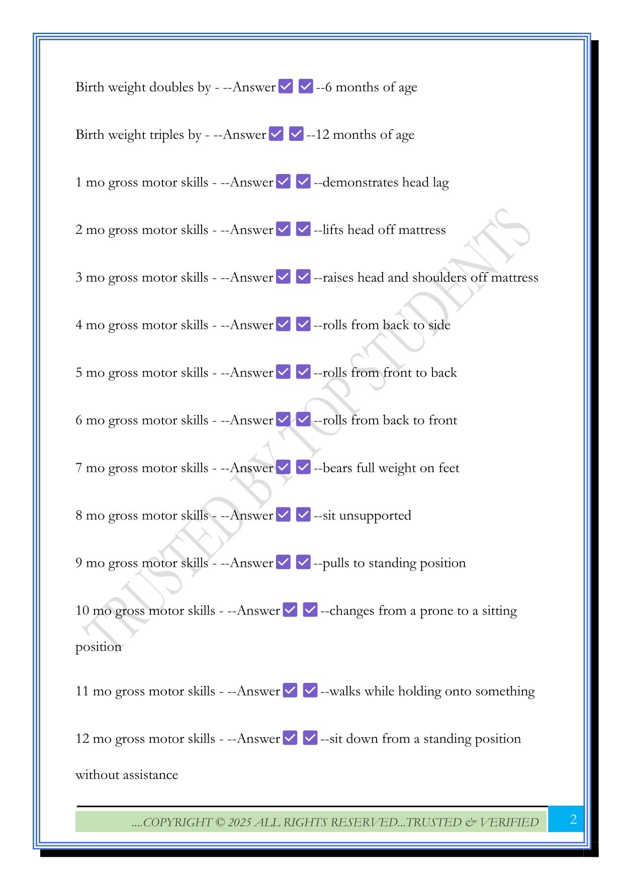 ATI Pediatric Nursing Exam 2025 Questions and Answers