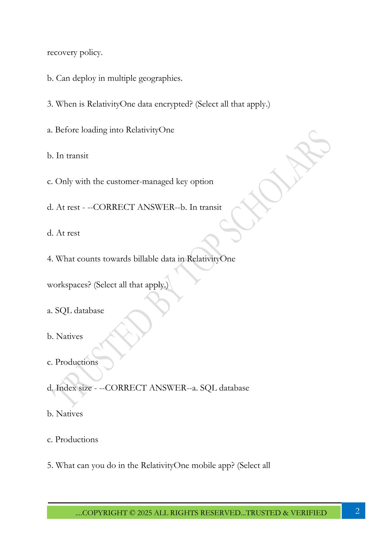 Relativity Certified Pro Exam 2025 Questions and Answers