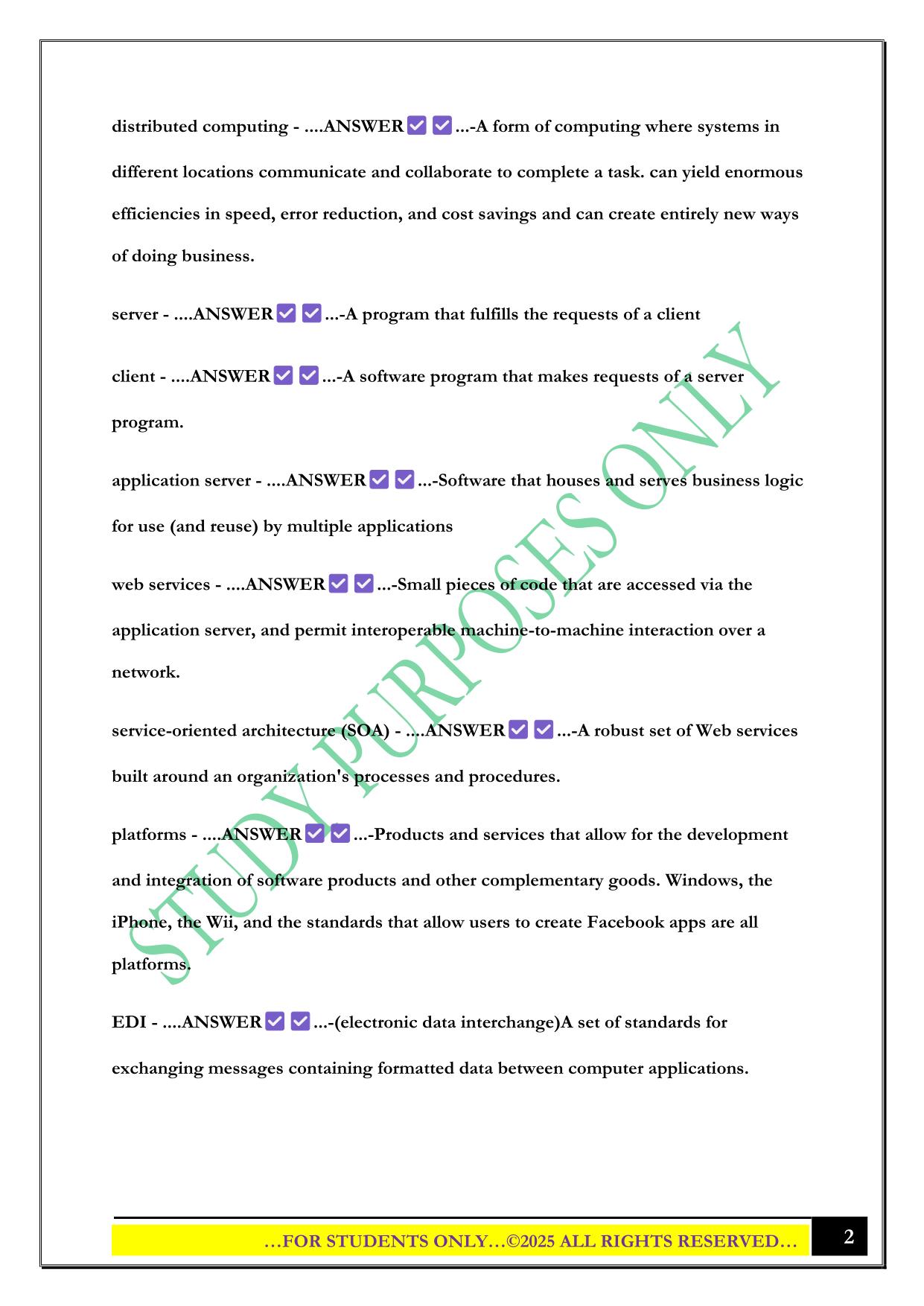 BMGT 301 EXAM2 2025 QUESTIONS AND ANSWERS