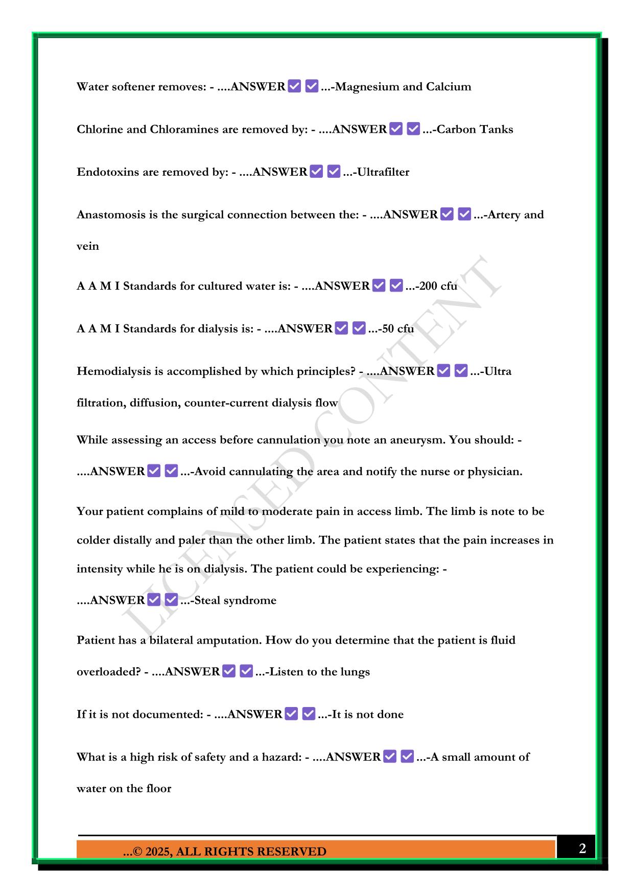 CCHT STUDY GUIDE BONNET 2025 QUESTIONS AND ANSWERS