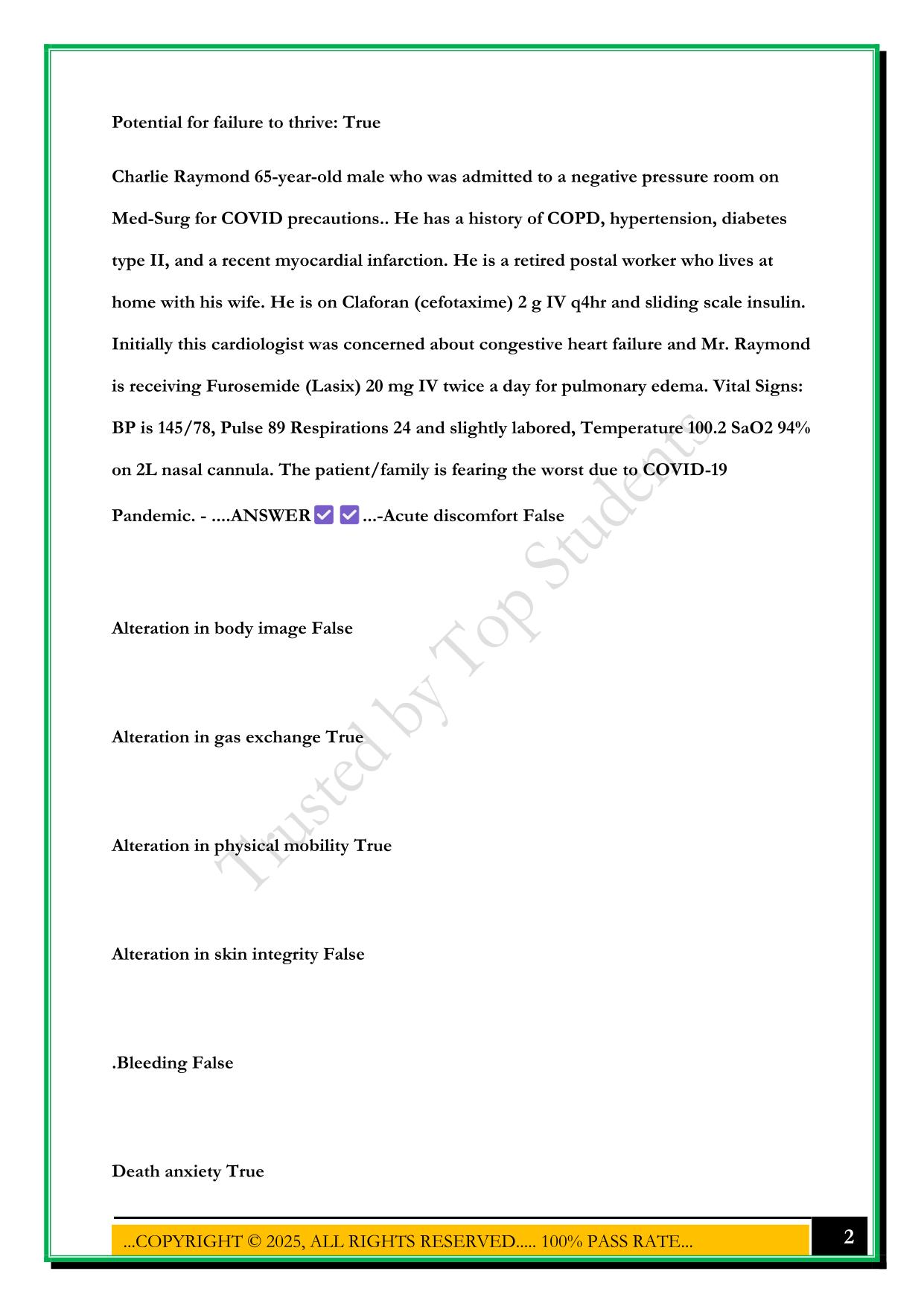 SWIFT RIVER- ATI EXAM 2025 QUESTIONS CORRECT SOLUTIONS NEW UPDATE