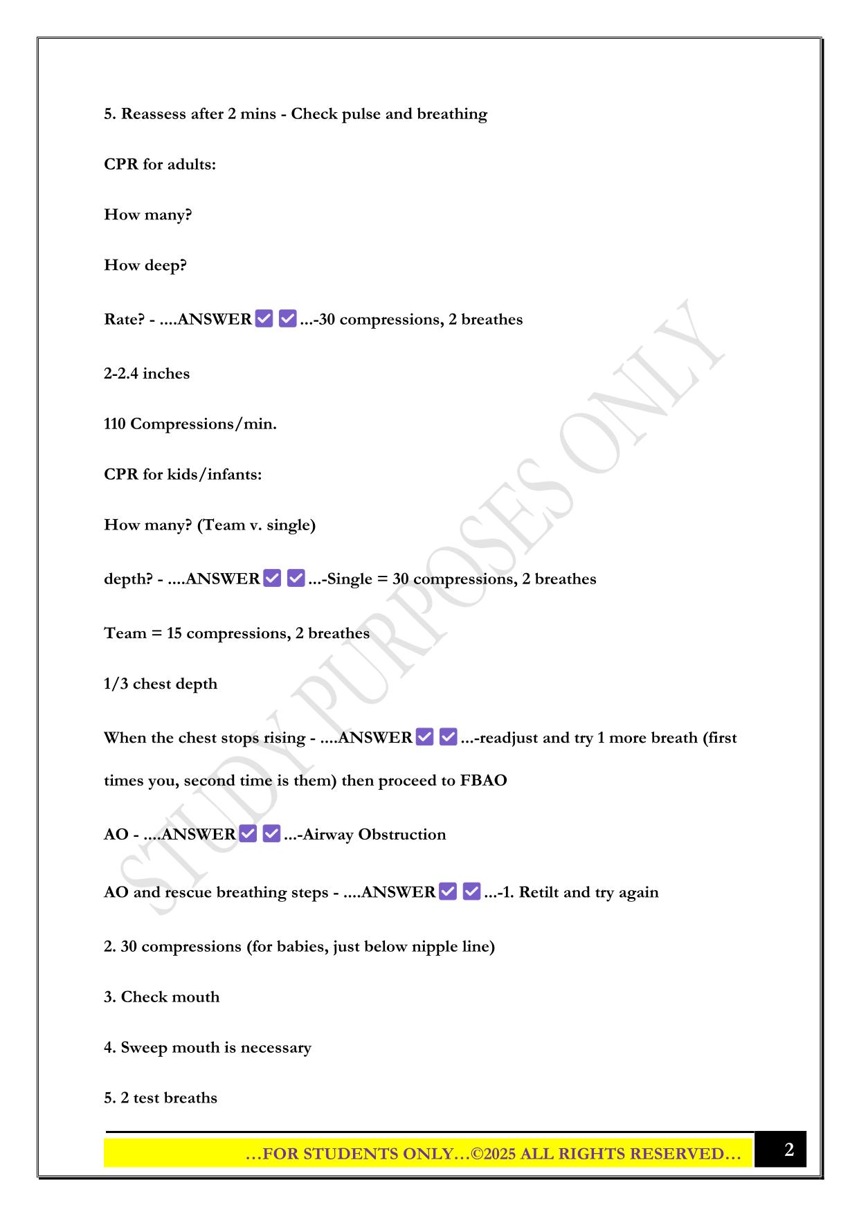 Ellis Lifeguard Training Exam 2025 Questions and Answers