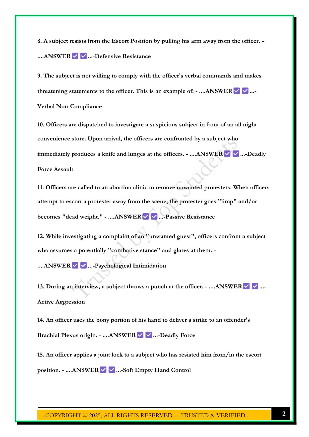 PPCT EXAM 2025 QUESTIONS AND ANSWERS