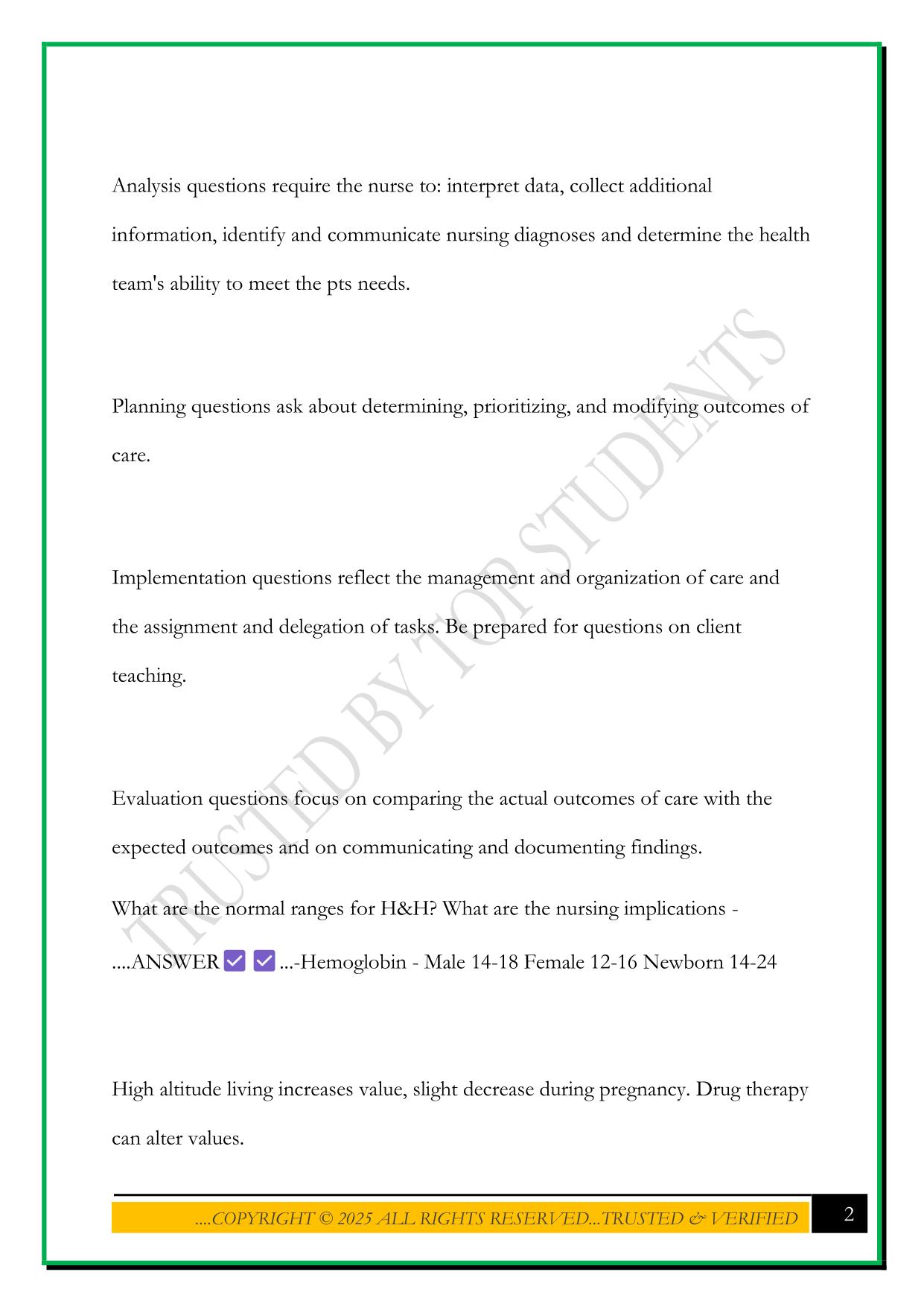 NCLEX-RN EXAM REVIEW 2025 QUESTIONS AND ANSWERS