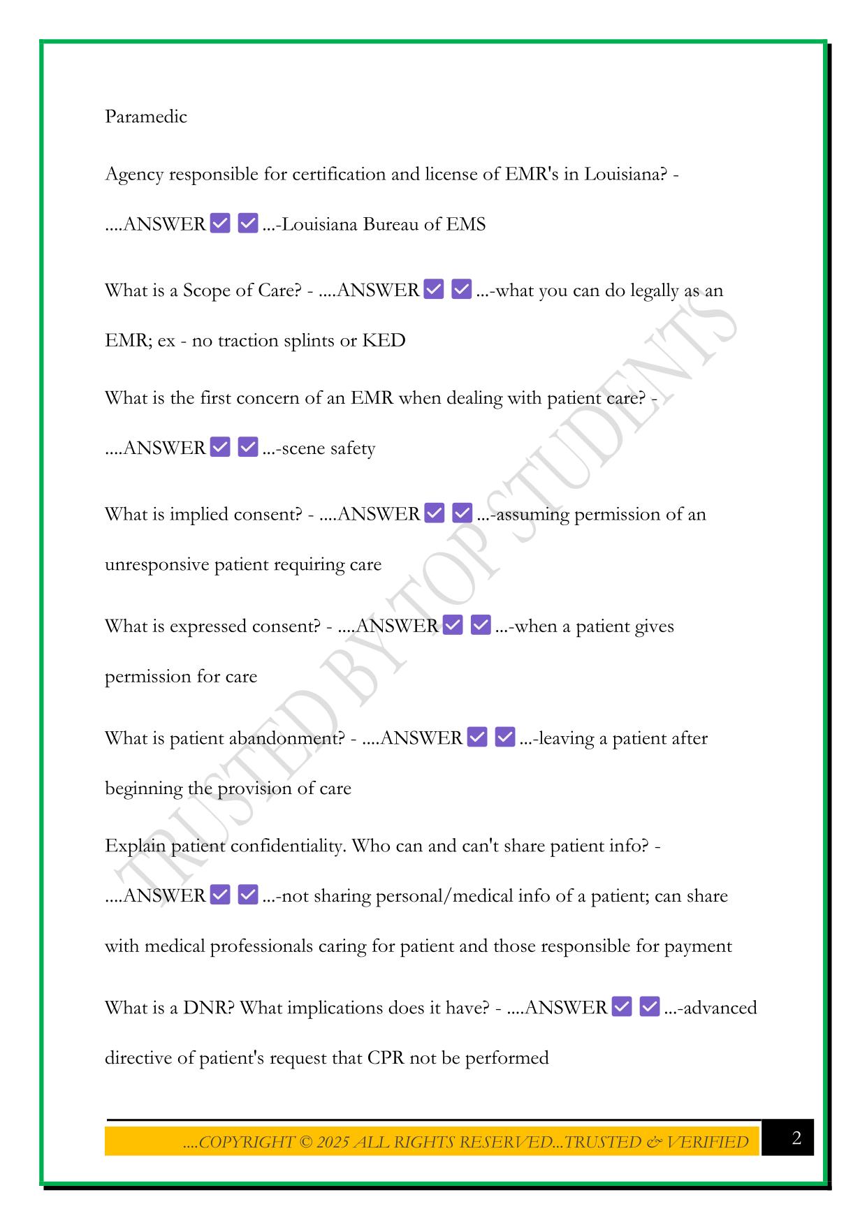 FIRST RESPONDER FINAL STUDY GUIDE 2025 QUESTIONS AND ANSWERS
