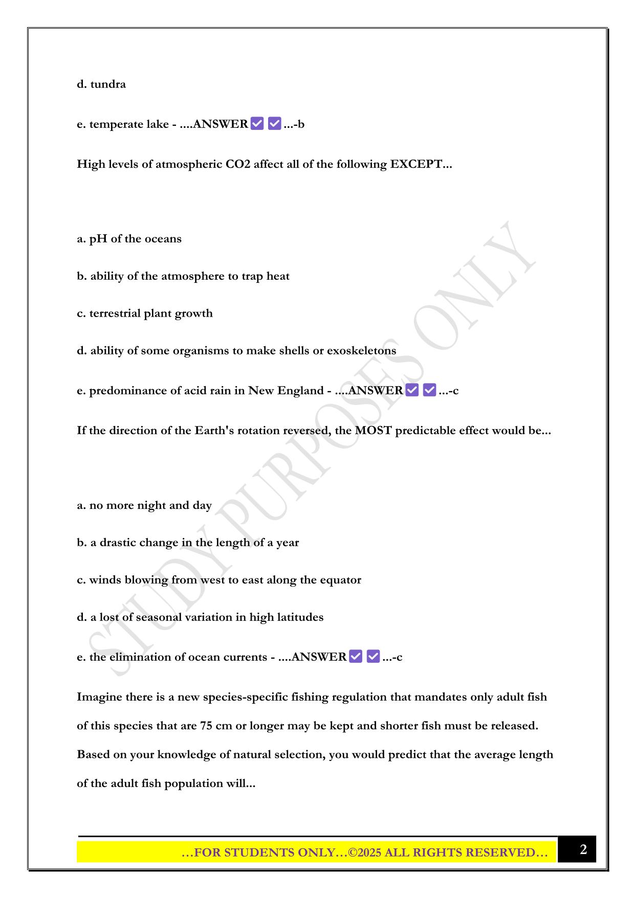 BIO100 Exam #1 2025 Questions and Answers