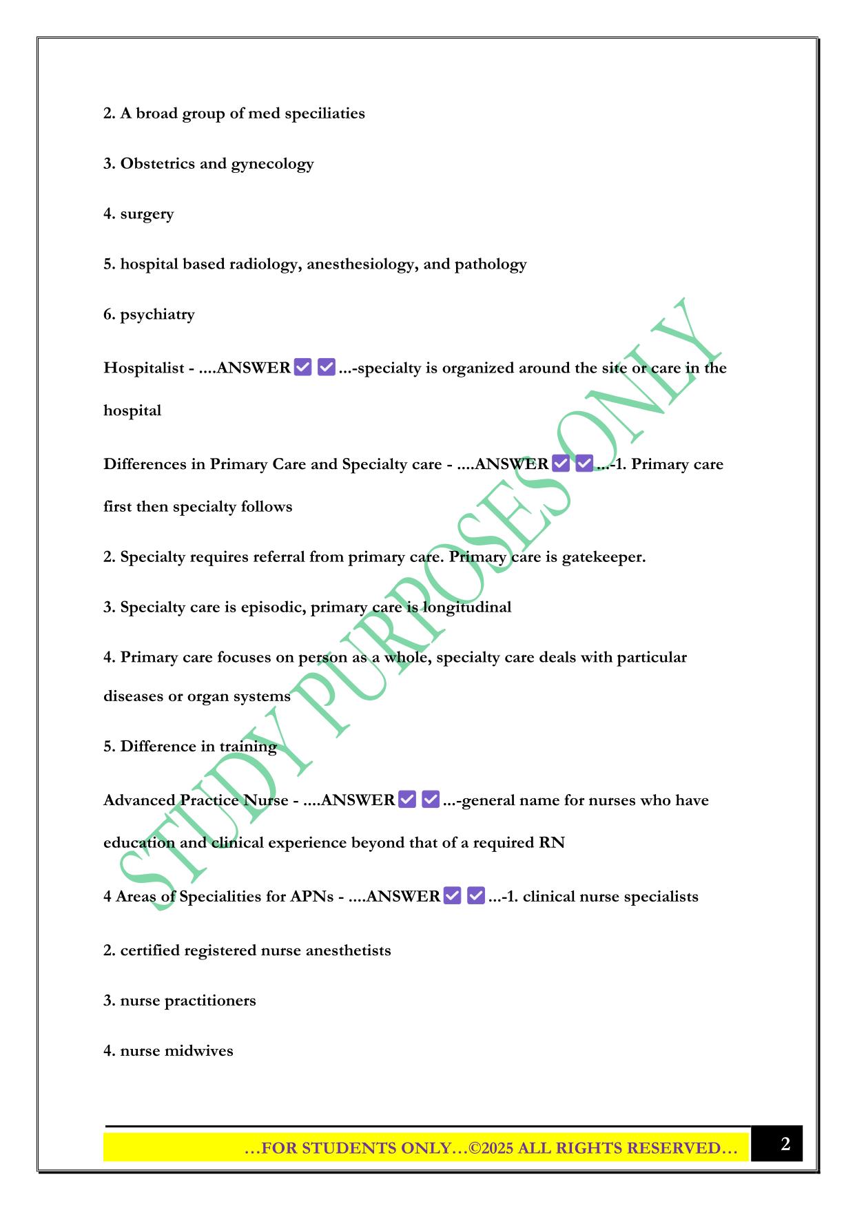 HCM 310 Exam 2 (Essentials of the US Health Care System) Exam 2025 Questions and Answers