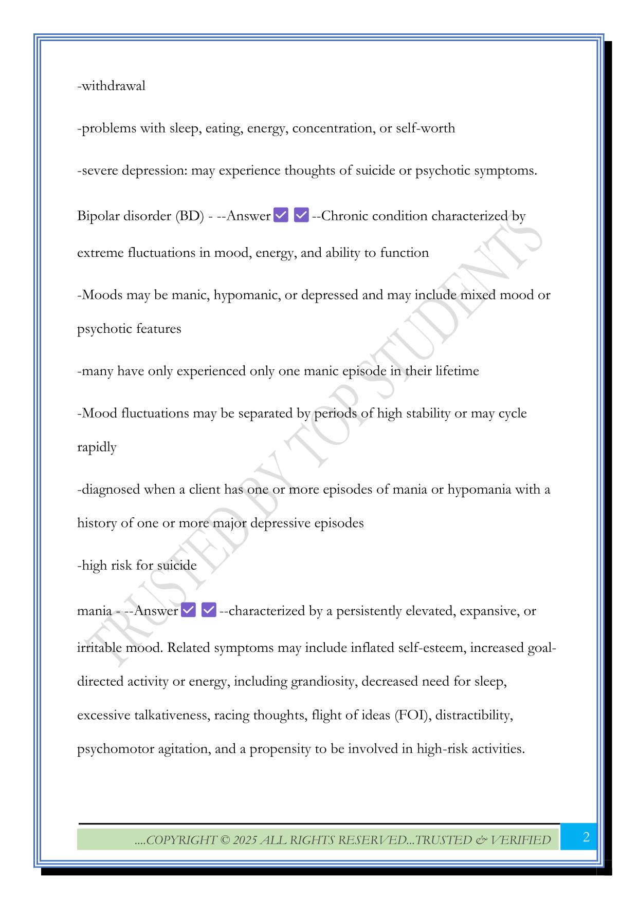 NR546 Final Exam 2025 Questions and Answers