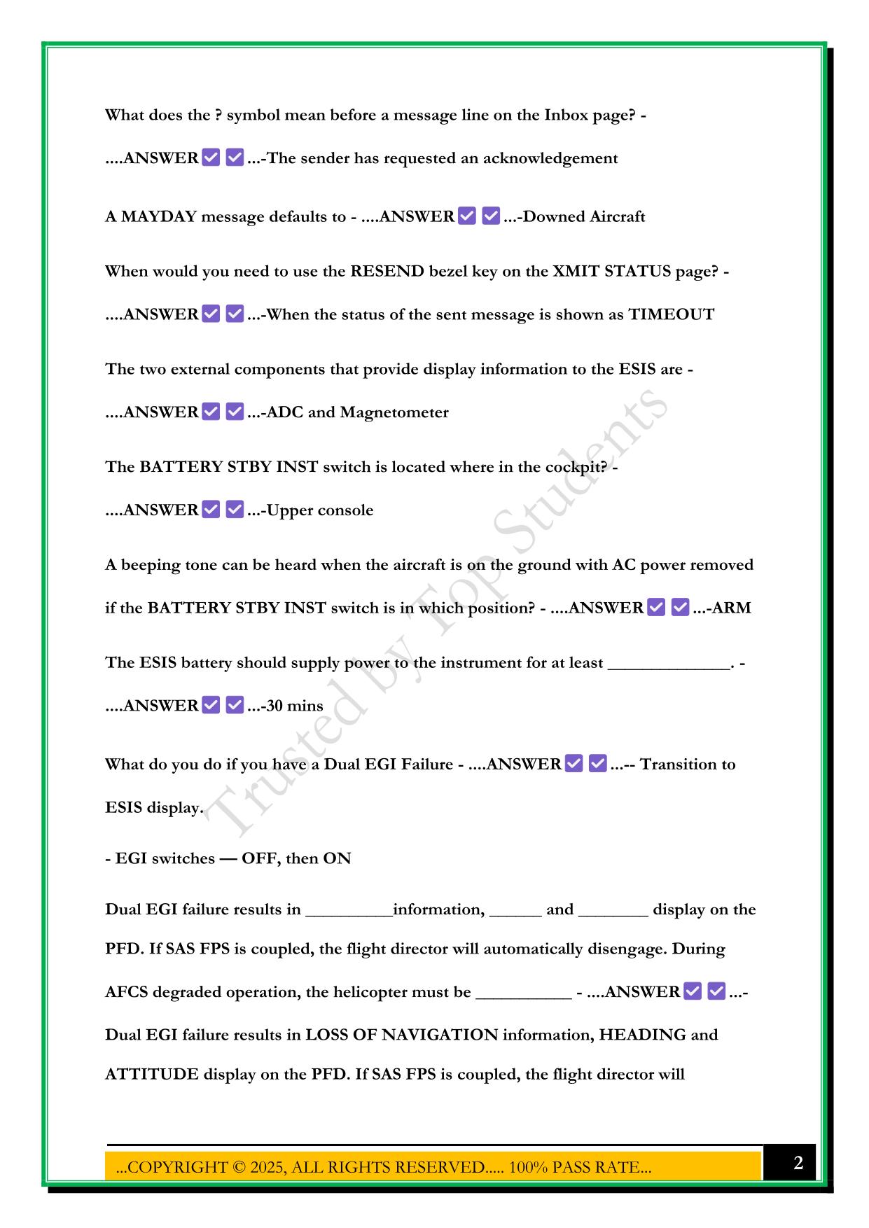 GROUND SCHOOL EXAM 3 2025 QUESTIONS AND ANSWERS