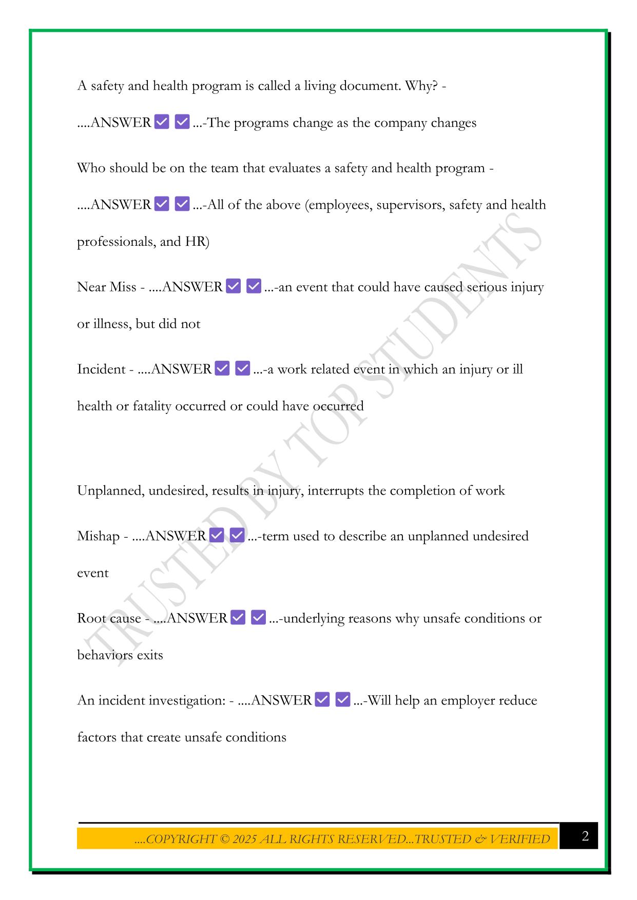 OSHA 30 CONSTRUCTION TEST 2025 ANSWERS