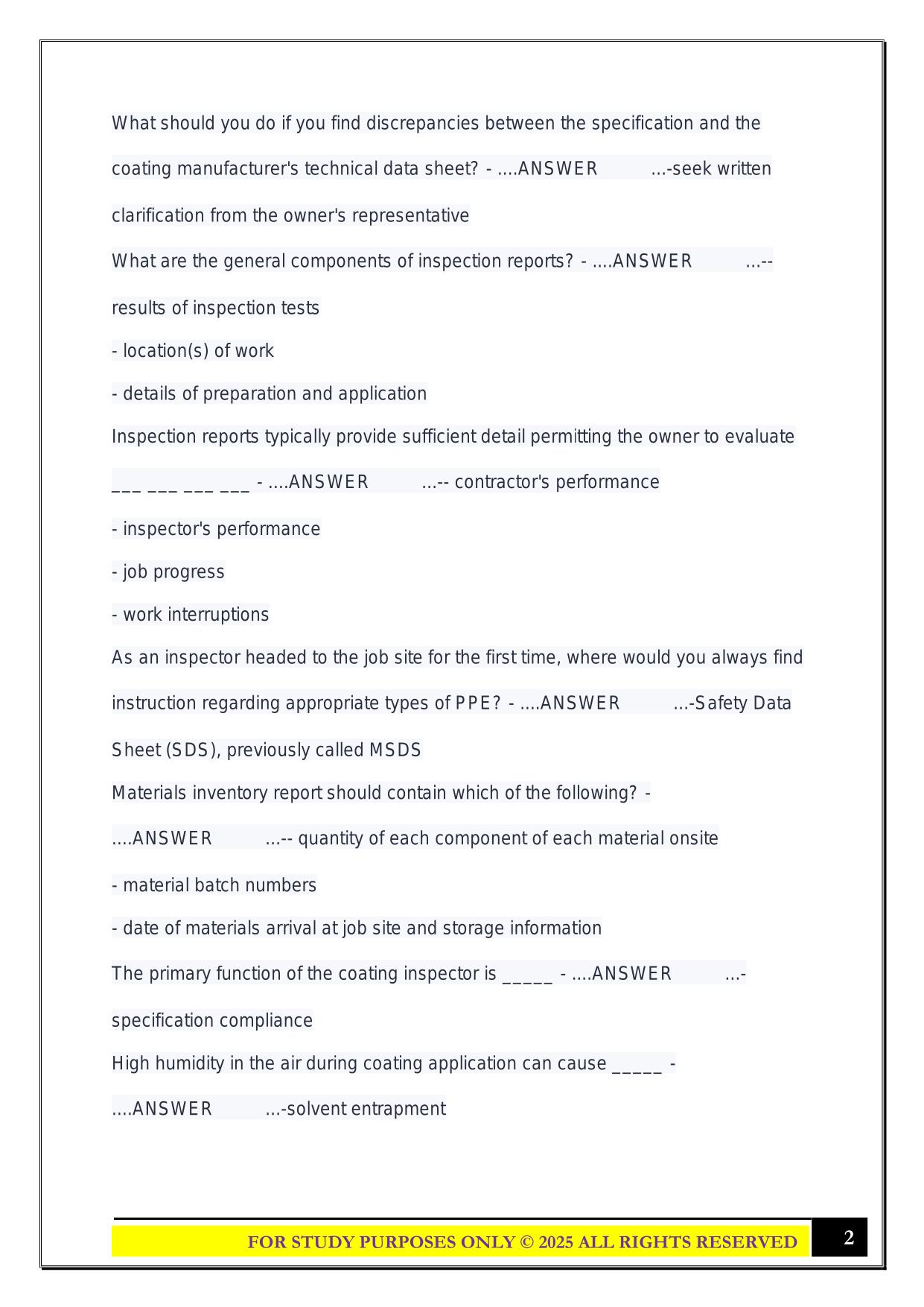 NACE CIP 1 CBT Exam (Quizzes and Study Questions) 2025 with Answers