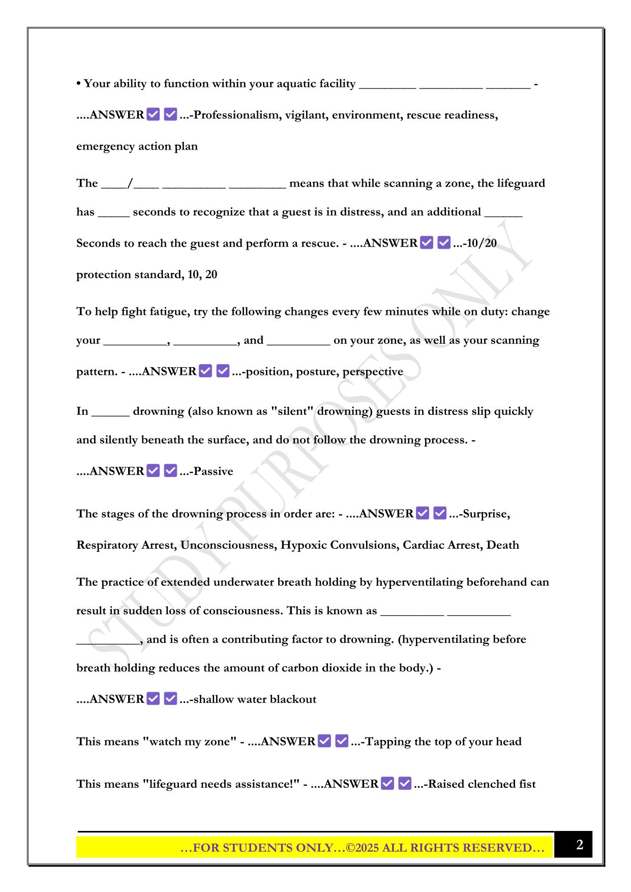Ellis Lifeguard – Disney Exam 2025 Questions and Answers