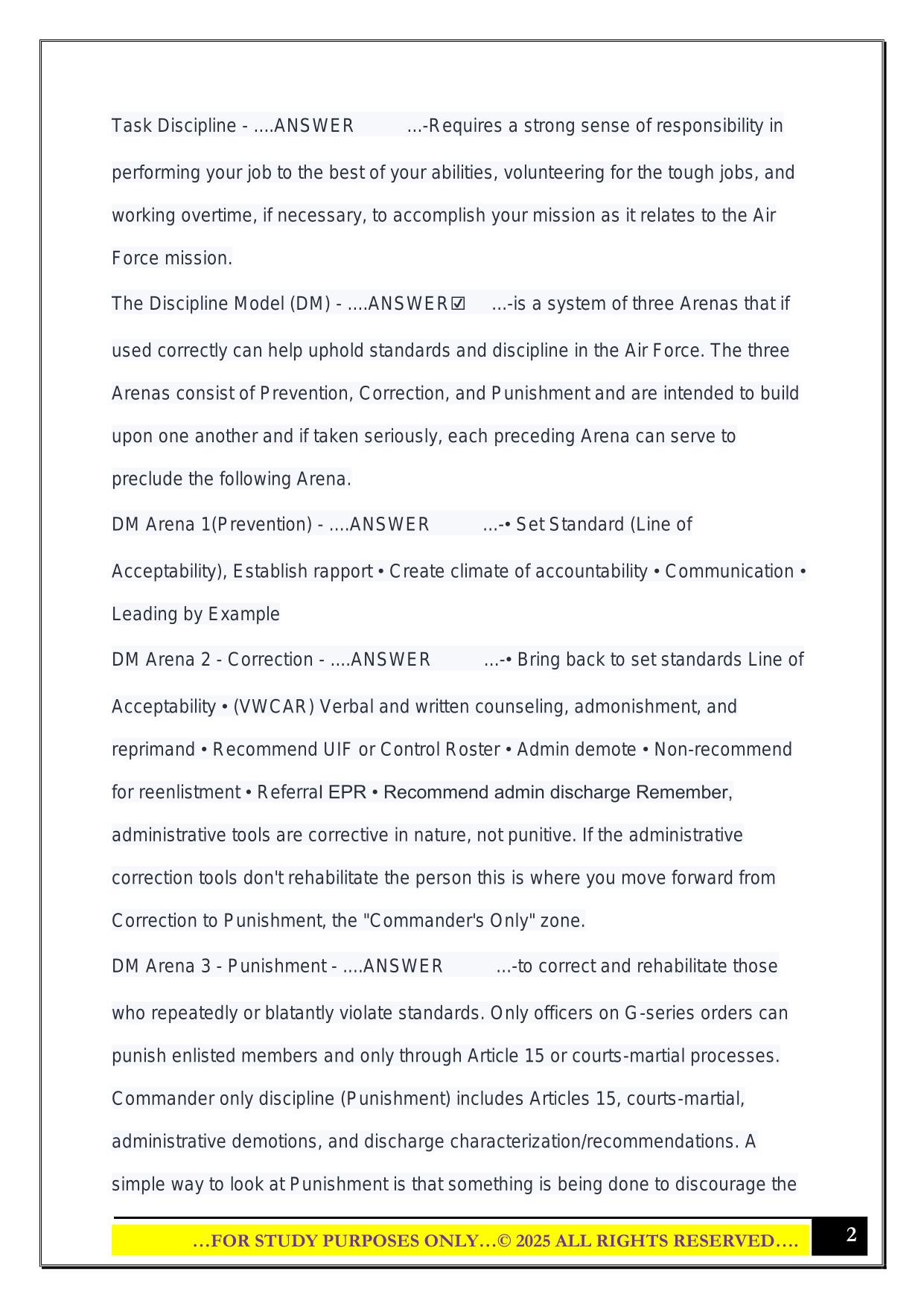 NCOA DLC-OA-Test-3 2025 Questions and Answers