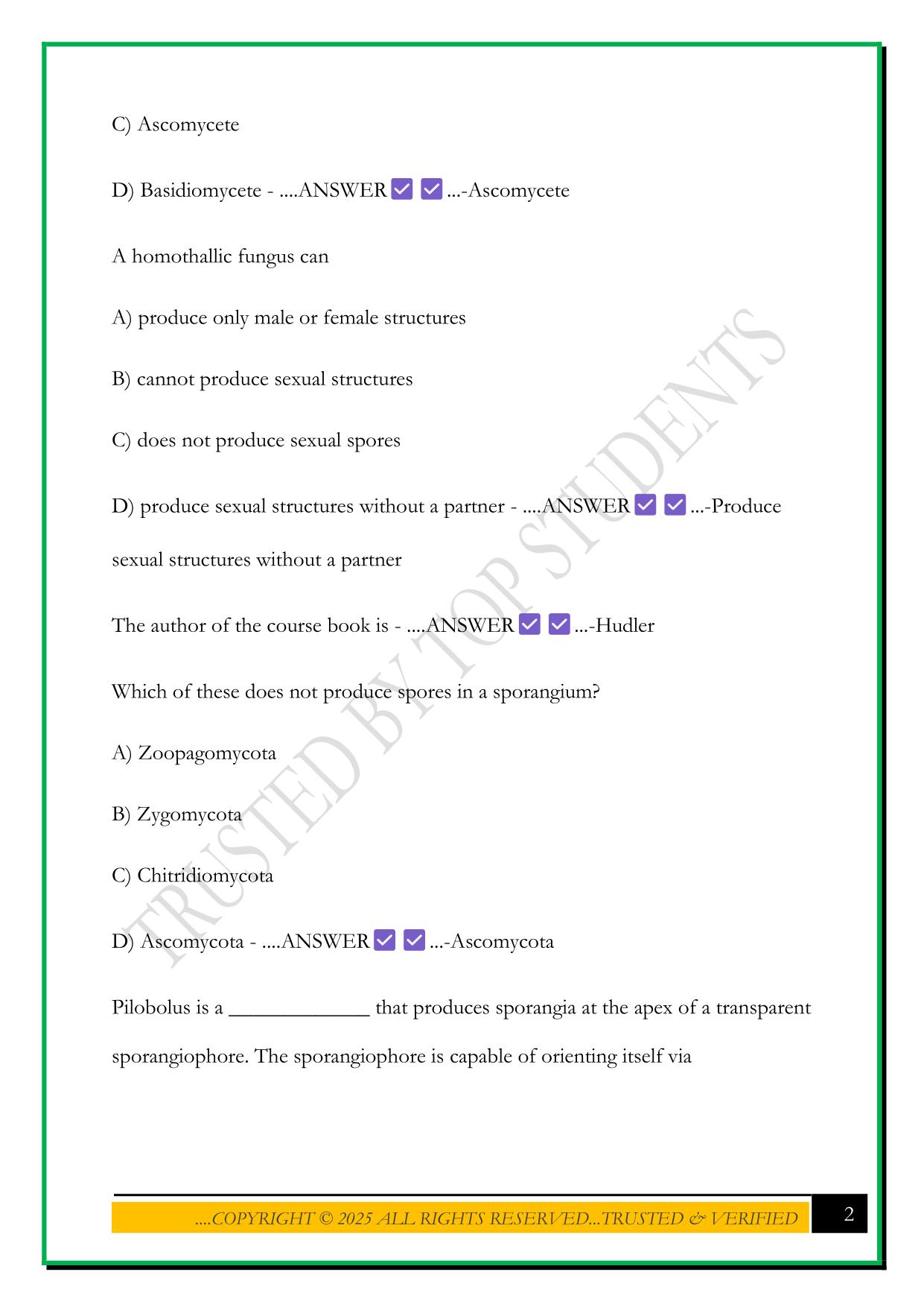 BESC 204 FINAL EXAM 2025 QUESTIONS AND ANSWERS