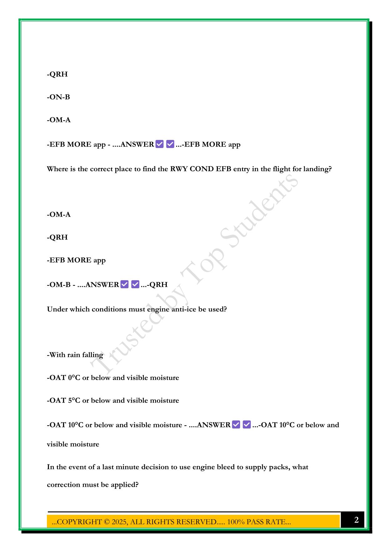 GROUND SCHOOL EXAM 2025 QUESTIONS AND ANSWERS