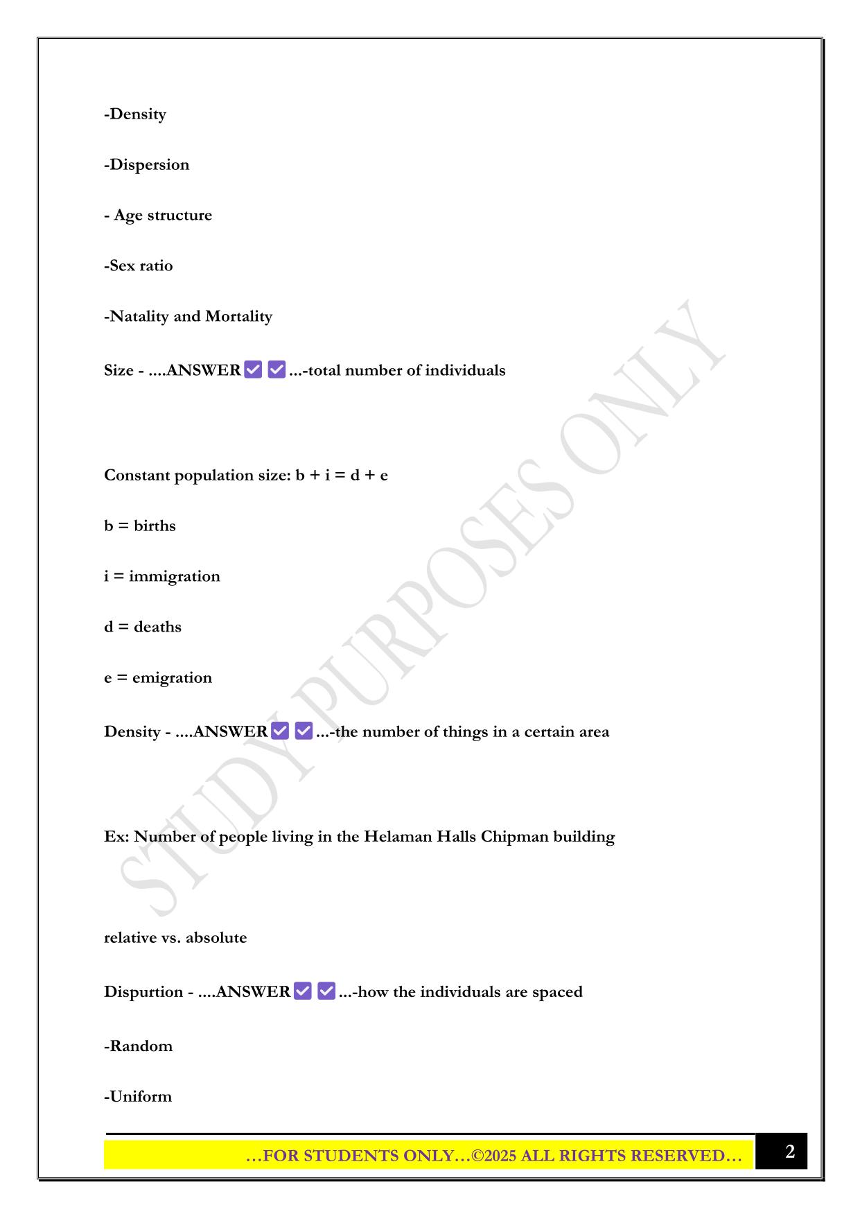 Bio 100 Test 3 2025 Questions and Answers