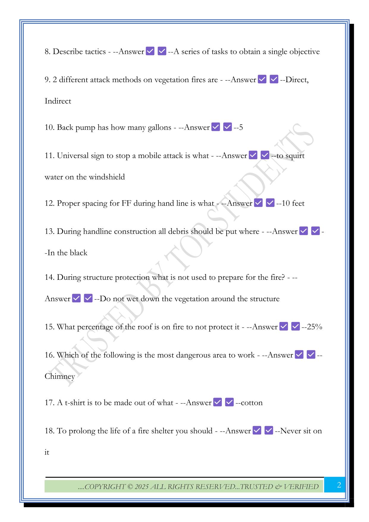 CAL FIRE Review 2025 Questions and Answers
