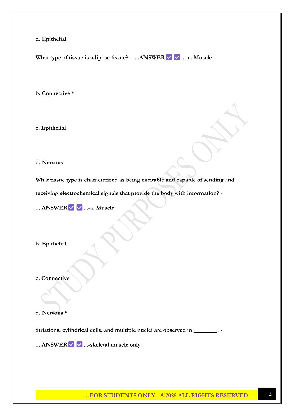 BIO 100 EXAM 3 2025 QUESTIONS AND ANSWERS